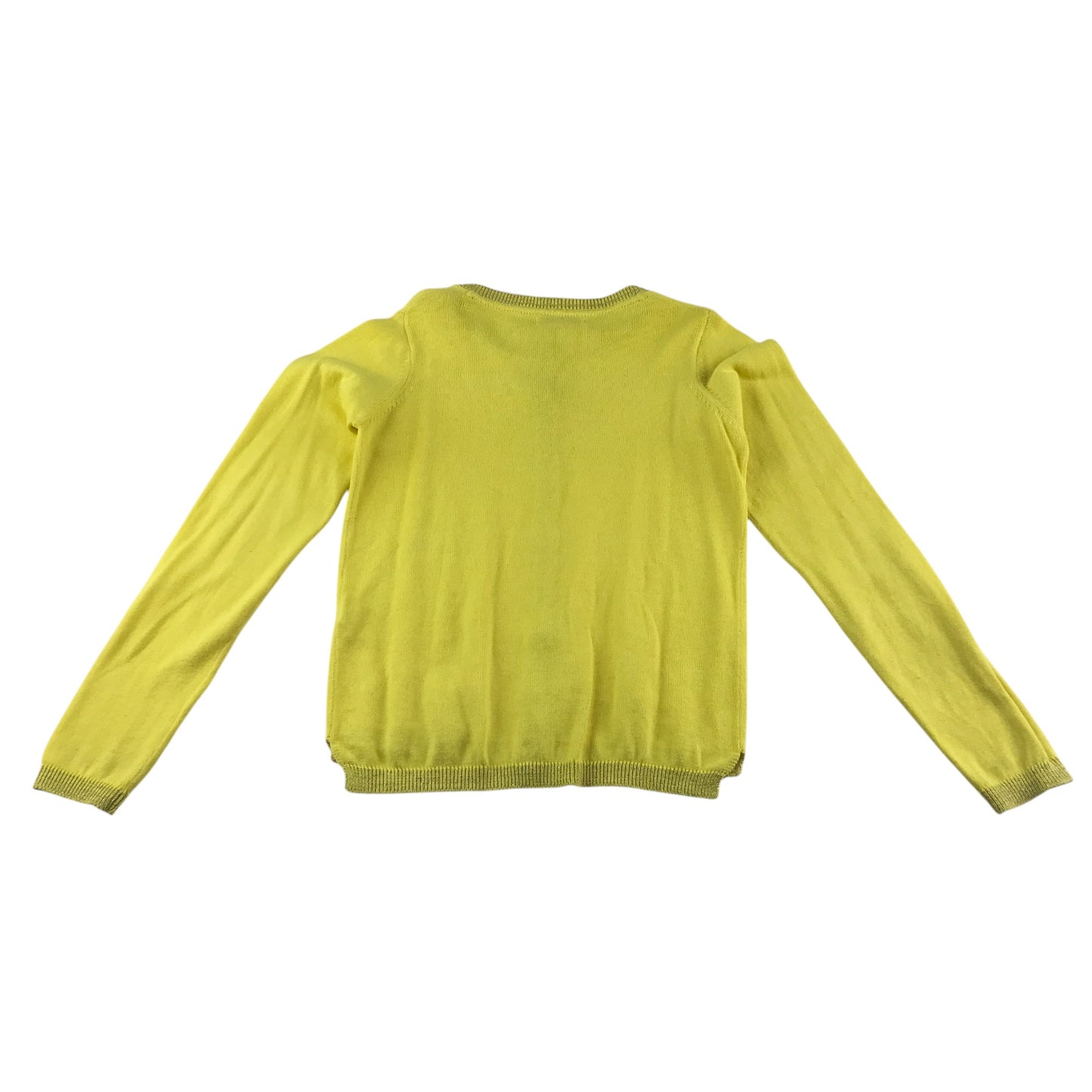 Plazaitalia cardigan 9-10 years yellow round neck style knitwear cotton