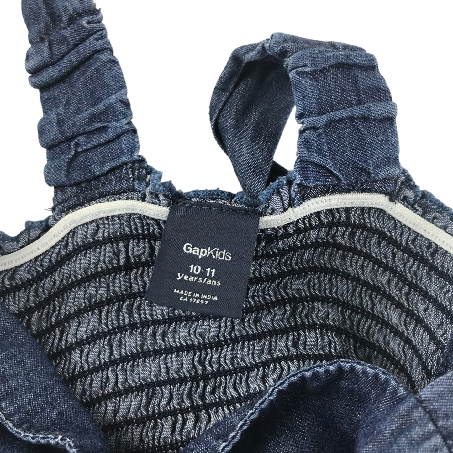 GAP dress 10-11 years blue denim style with mesh underlay