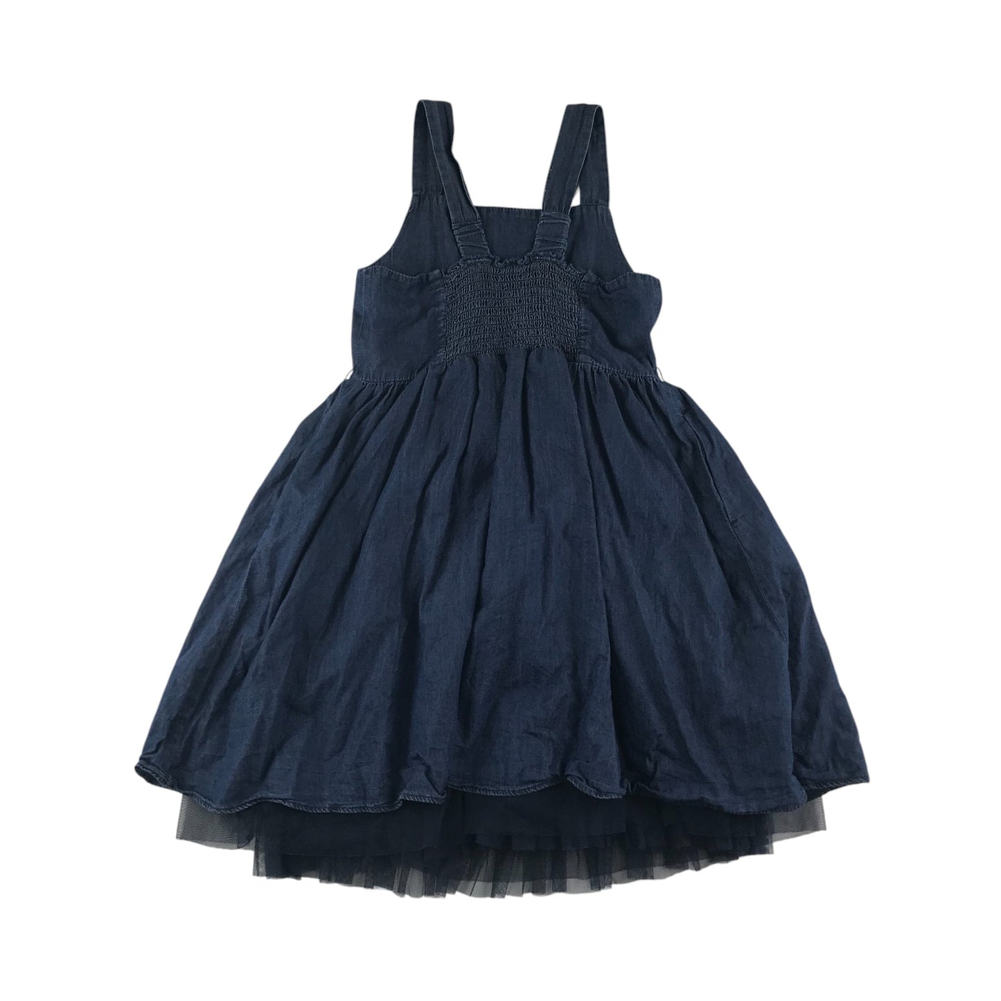 GAP dress 10-11 years blue denim style with mesh underlay