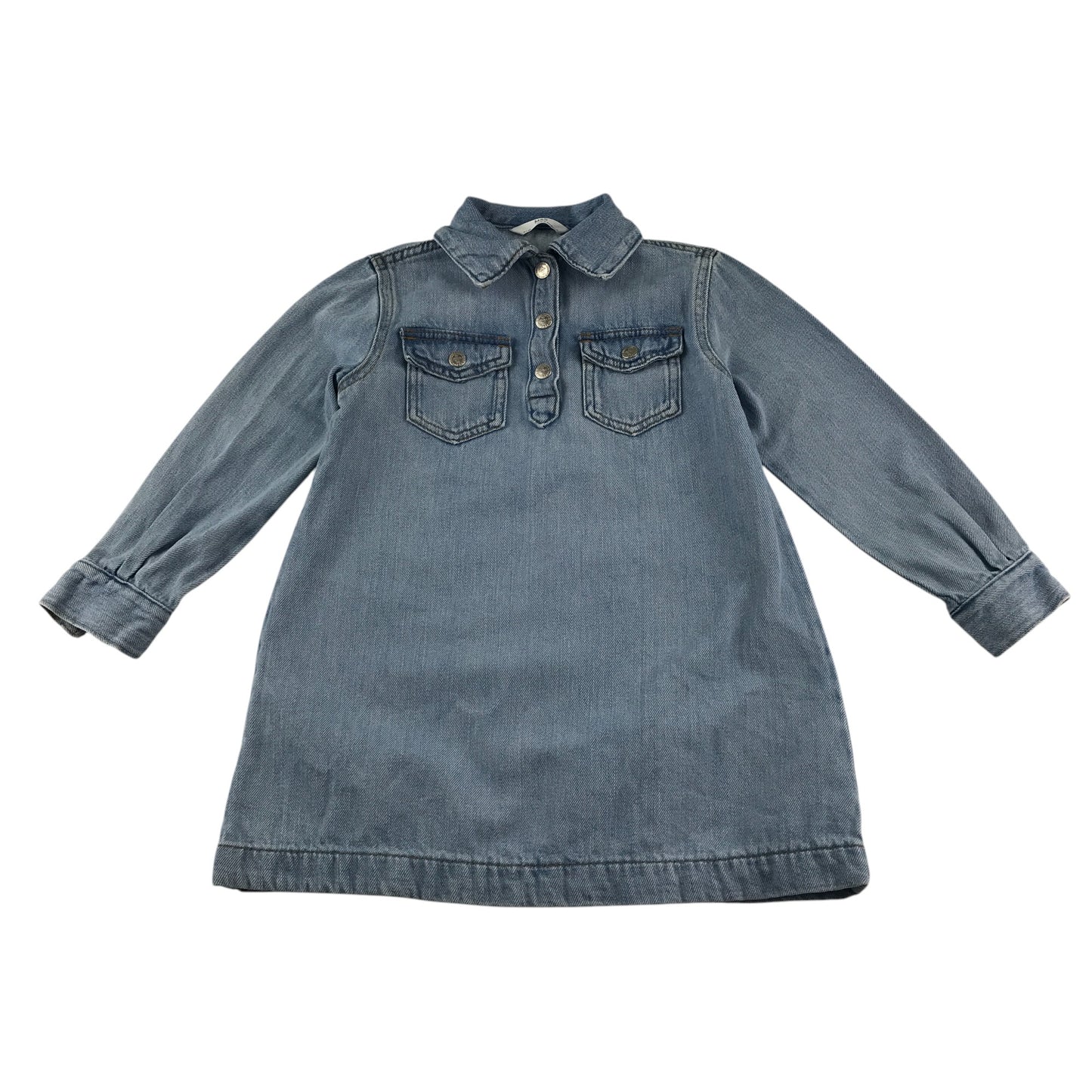 M&S denim dress 6-7 years blue long sleeve cotton