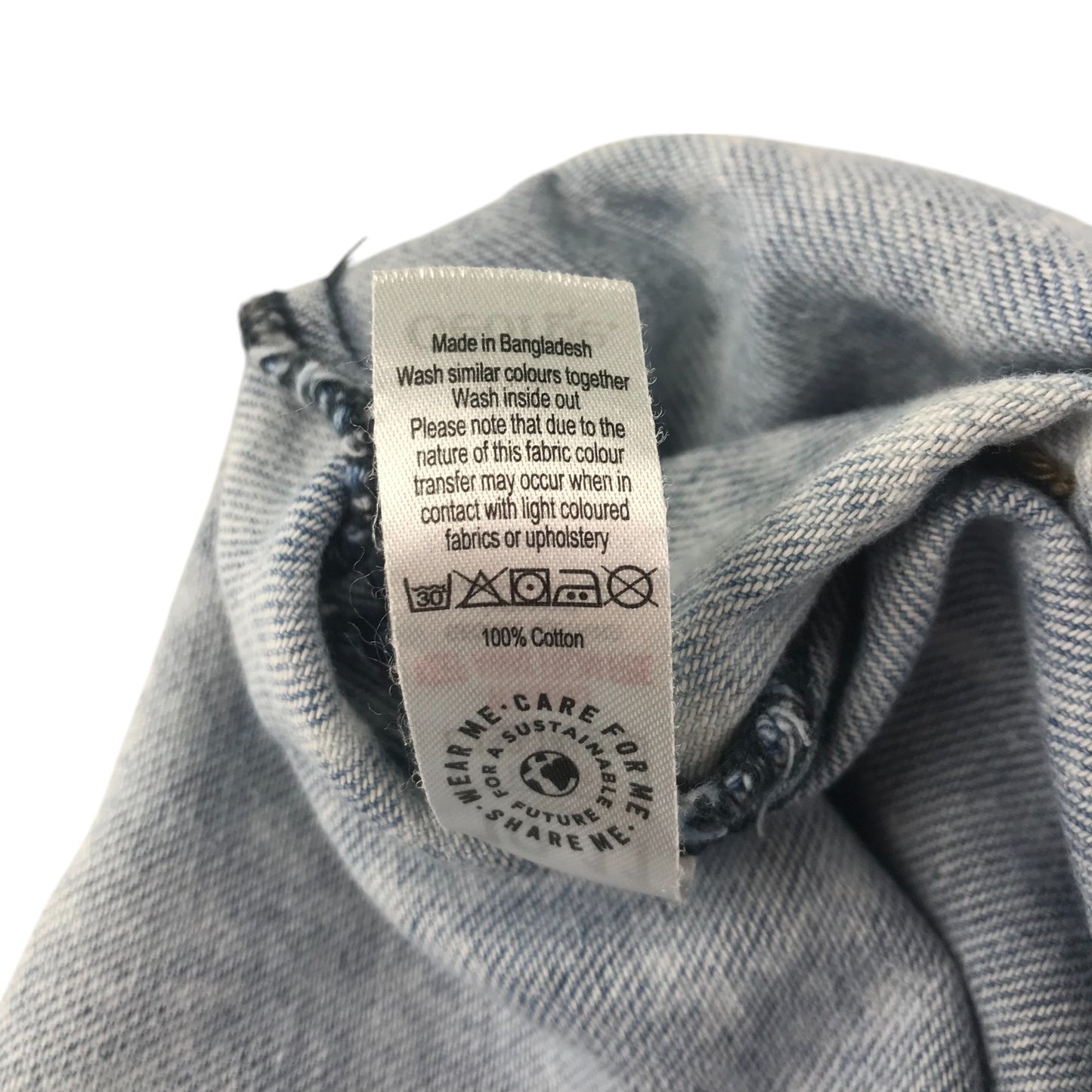George dungaree shorts 10-11 years light blue denim cotton