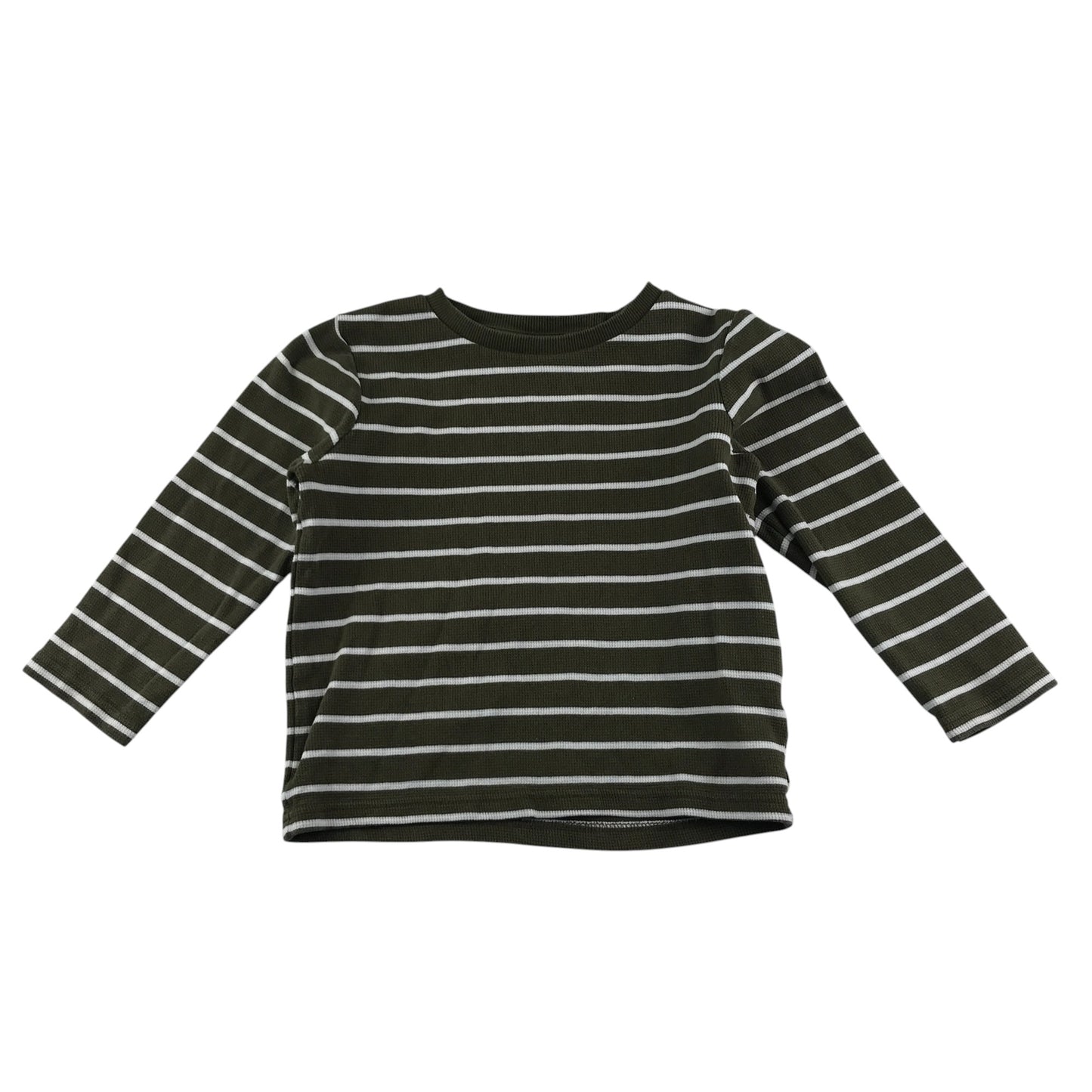Tu long sleeve t-shirt 4-5 years years olive green striped cotton