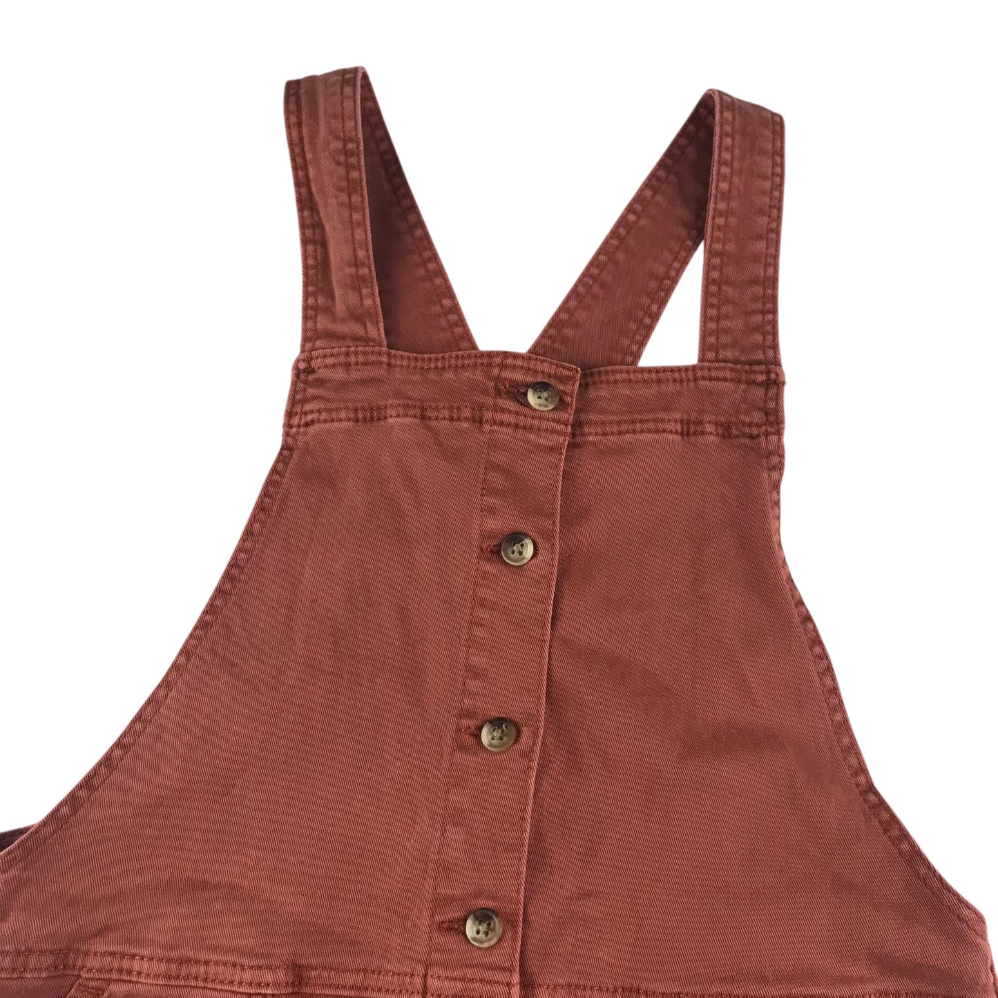 H&M dungaree dress 11-12 years burnt orange stretchy denim style