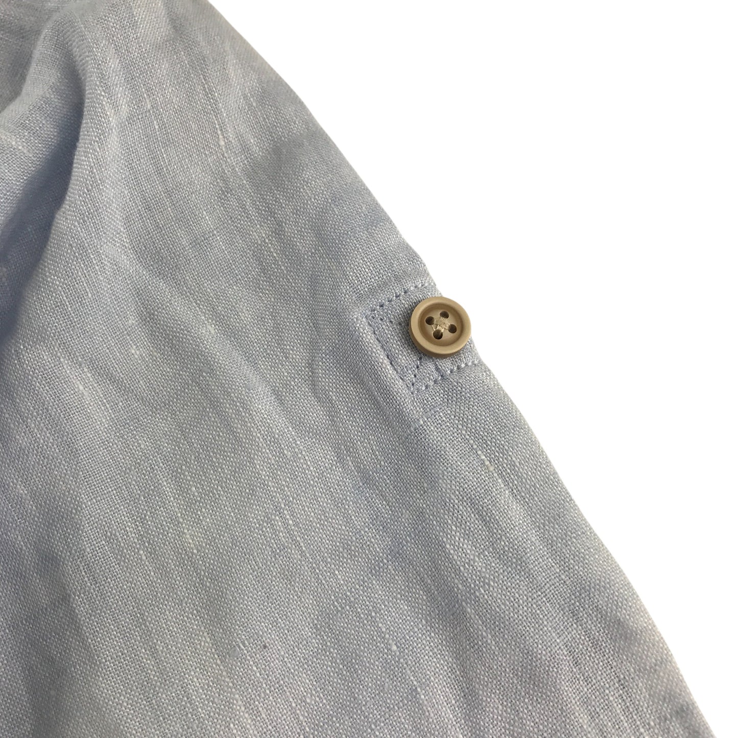 Zara shirt 5-6 years light blue long sleeve granddad collar linen