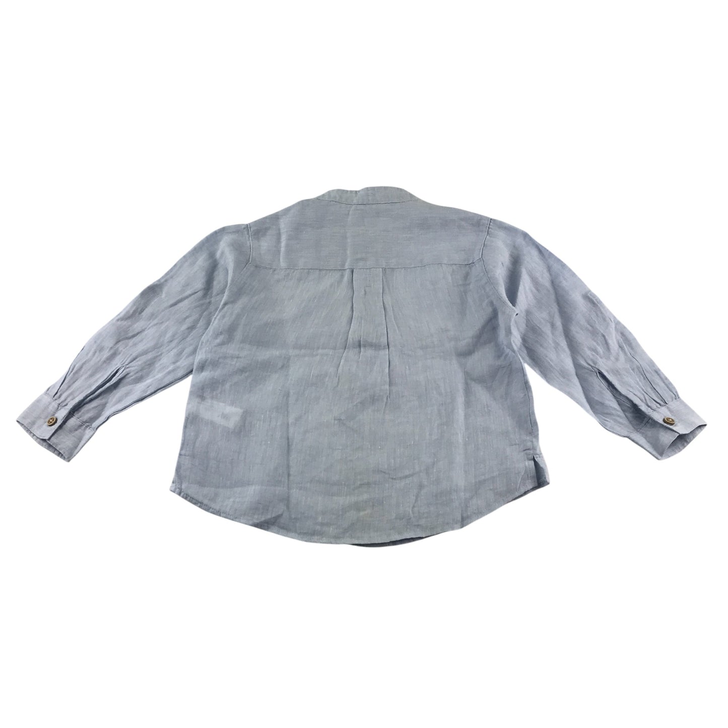 Zara shirt 5-6 years light blue long sleeve granddad collar linen
