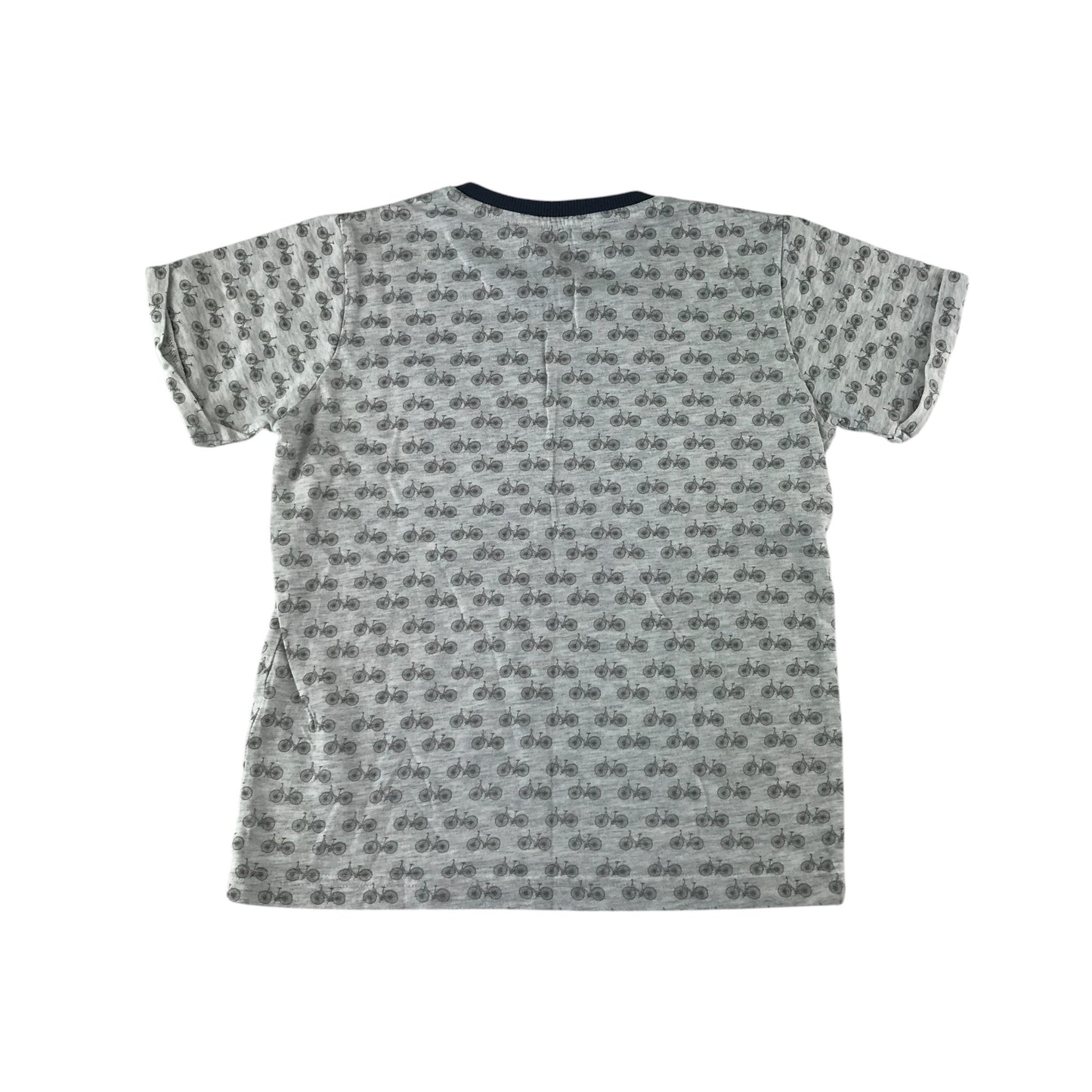 Matalan t-shirt 6-7 years grey bicycle print design with front pocket
