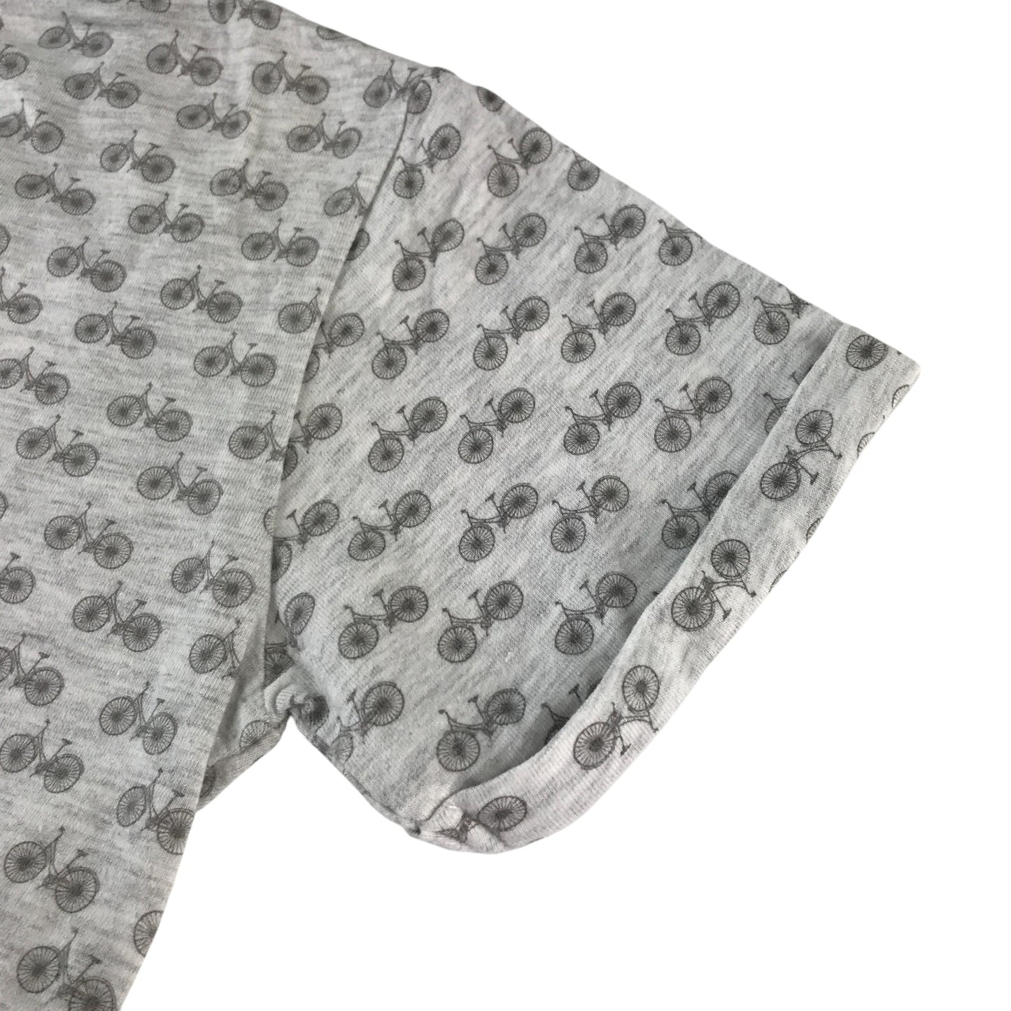 Matalan t-shirt 6-7 years grey bicycle print design with front pocket