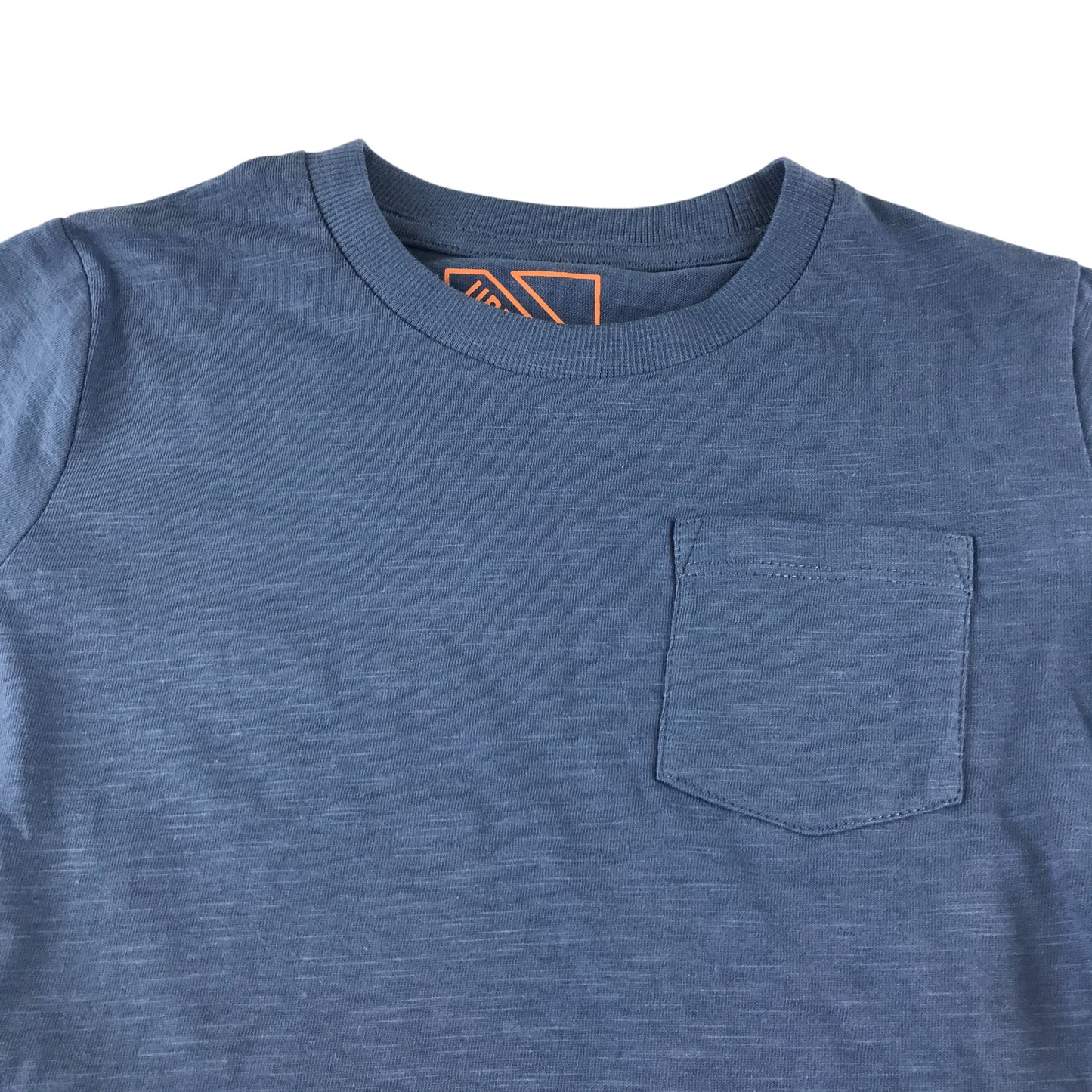 Matalan t-shirt 6-7 years blue plain with front pocket cotton