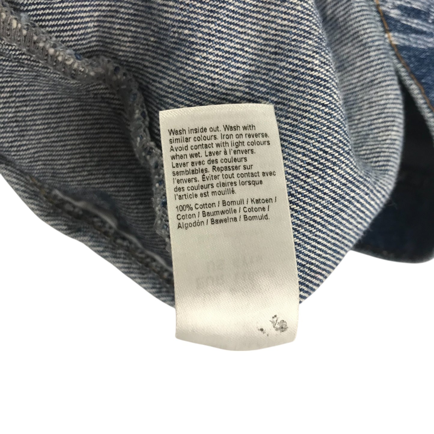 River Island denim jacket 5-6 years blue denim cotton with graphic prints