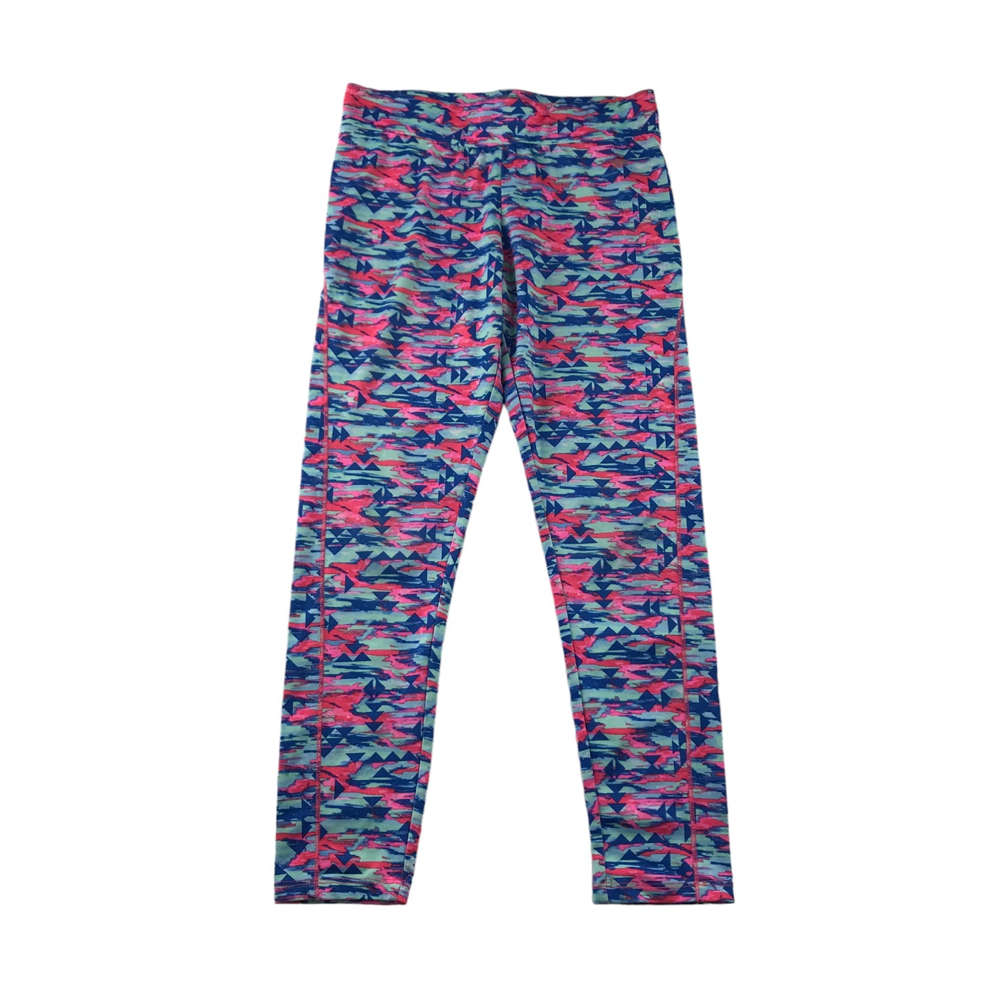 Primark Sport Leggings Age 12 Blue and Pink Graphic Print