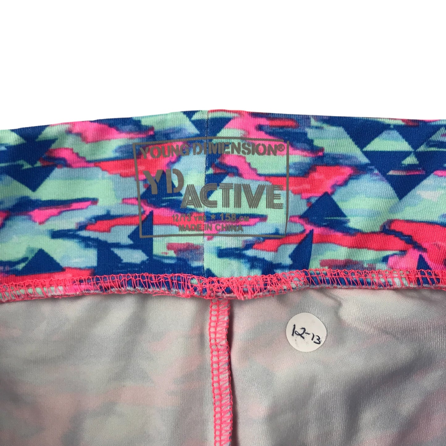 Primark Sport Leggings Age 12 Blue and Pink Graphic Print