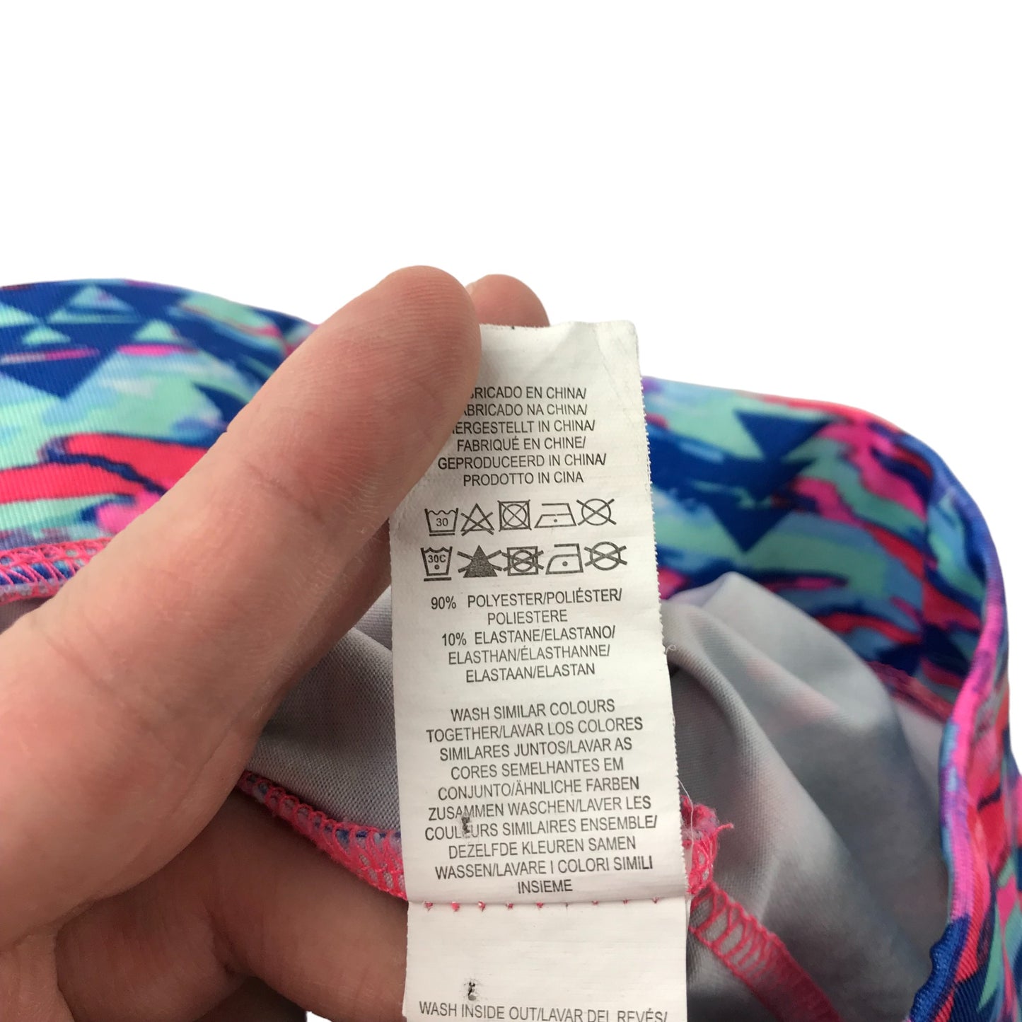 Primark Sport Leggings Age 12 Blue and Pink Graphic Print