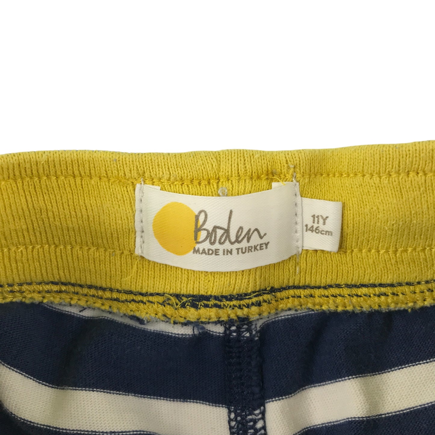 Mini Boden jogger short 10-11 years blue white striped cotton