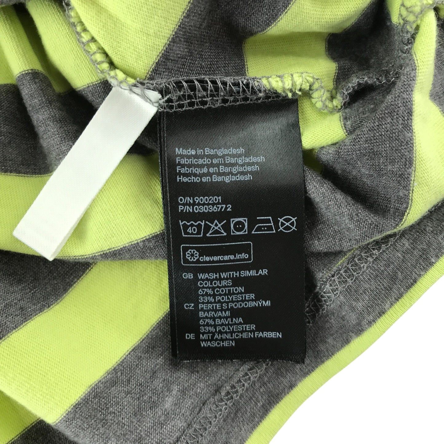 H&M t-shirt 7-8 years grey and yellow stripy design