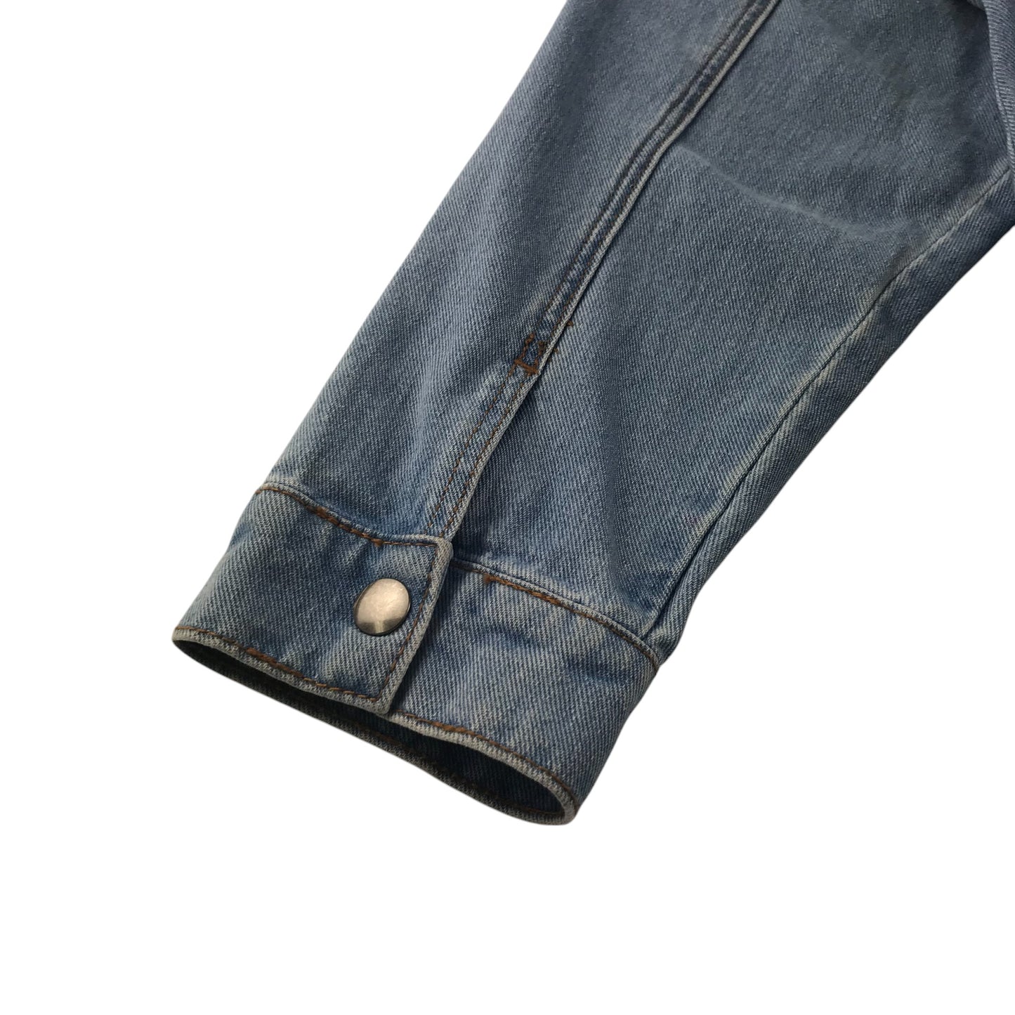 Top Shop denim jacket women size UK 6 light blue denim cotton