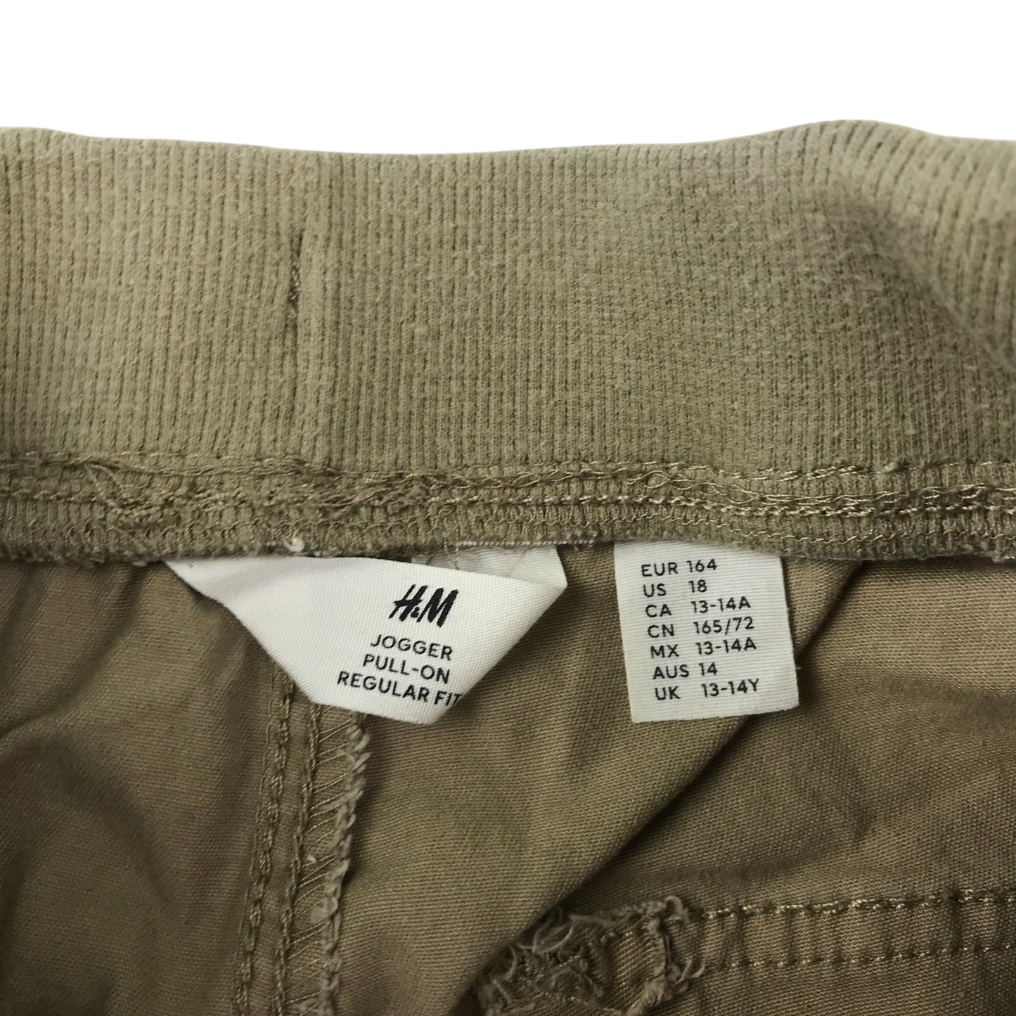 H&M cargo jogger 13-14 years tan beige elasticated waist