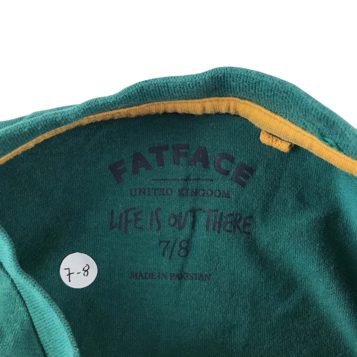 Fatface t-shirt 7-8 years green dinosaur graphic design print cotton