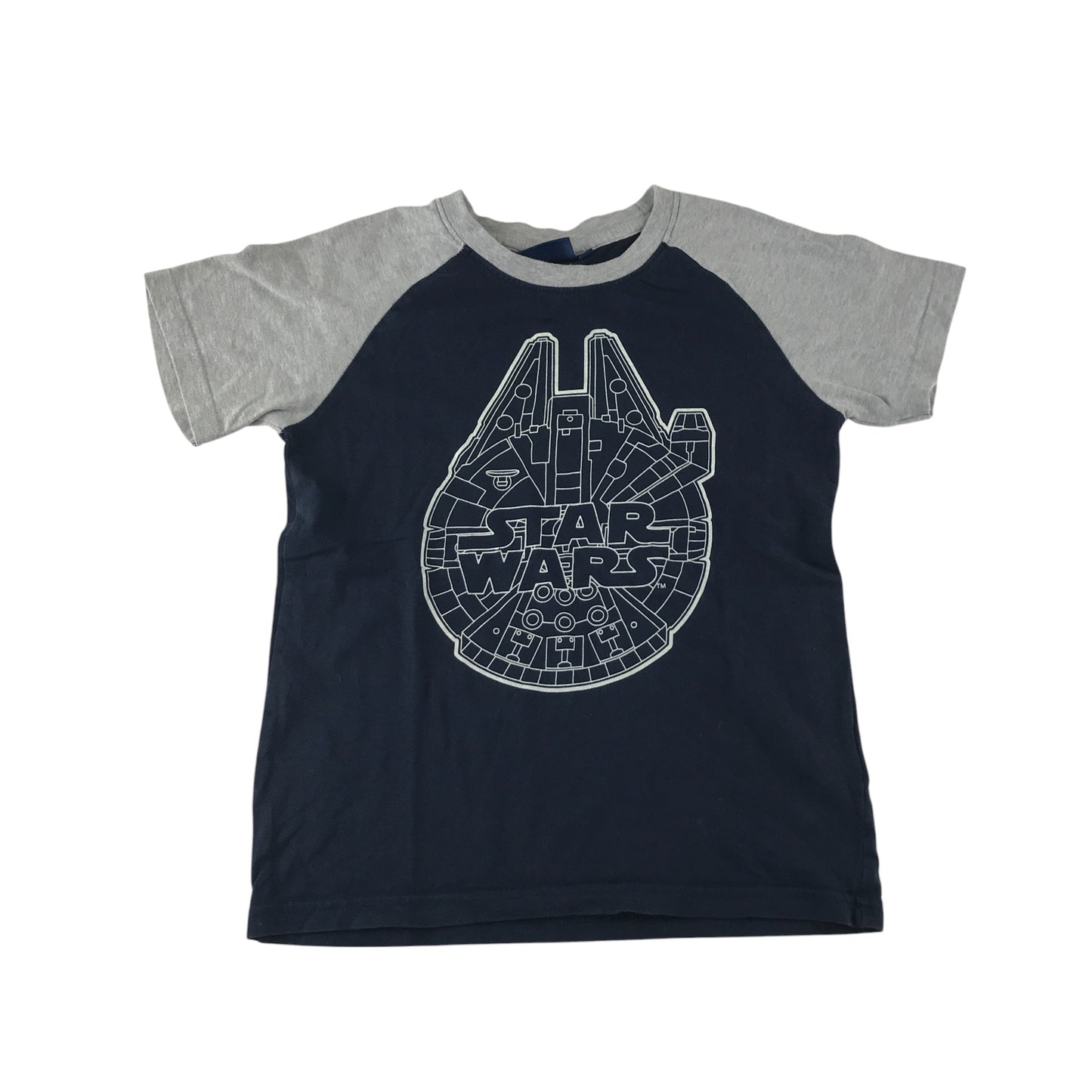 Rock 'N' Roll Pirates t-shirt 7-8 years navy Star Wars Millennium Falcon graphic design cotton