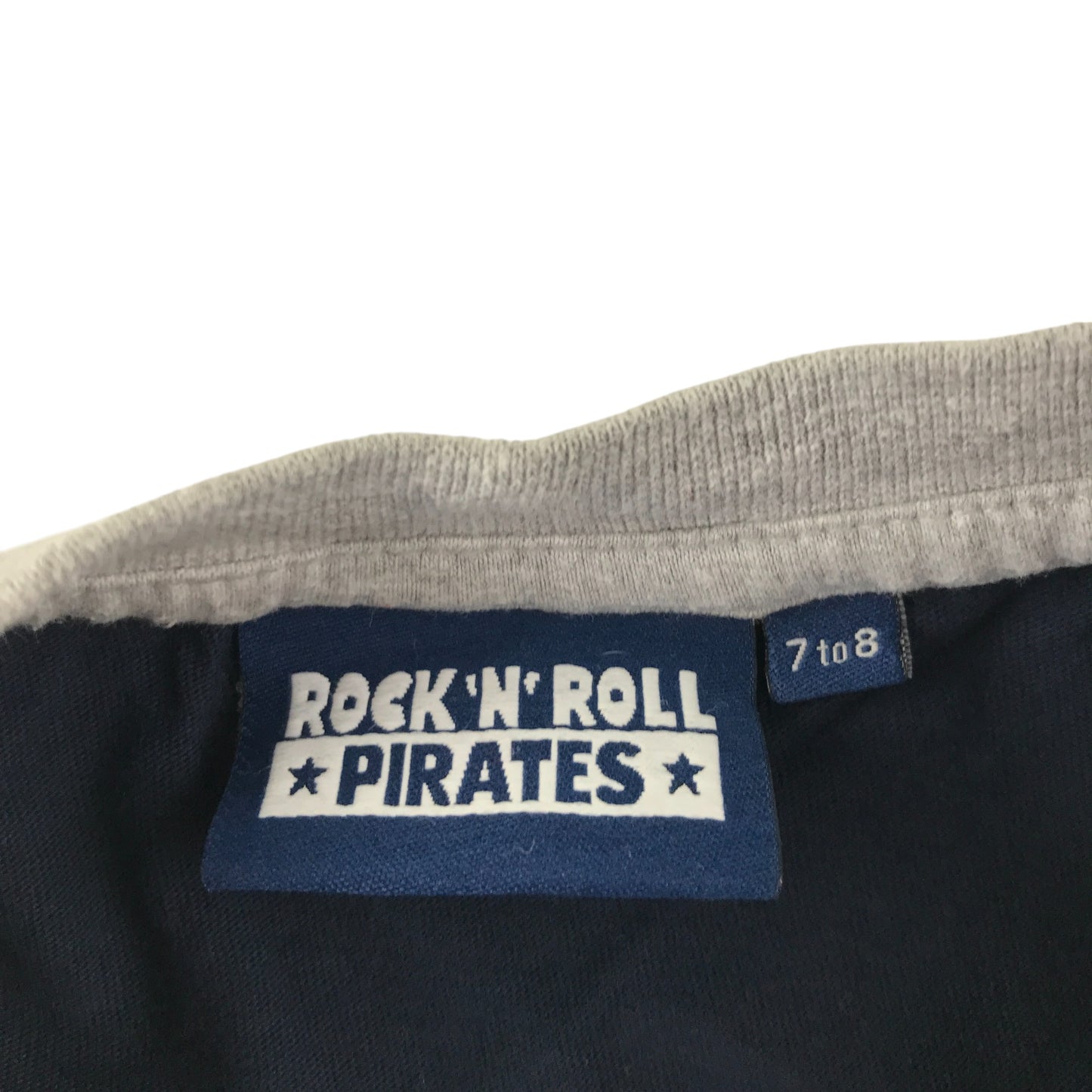 Rock 'N' Roll Pirates t-shirt 7-8 years navy Star Wars Millennium Falcon graphic design cotton