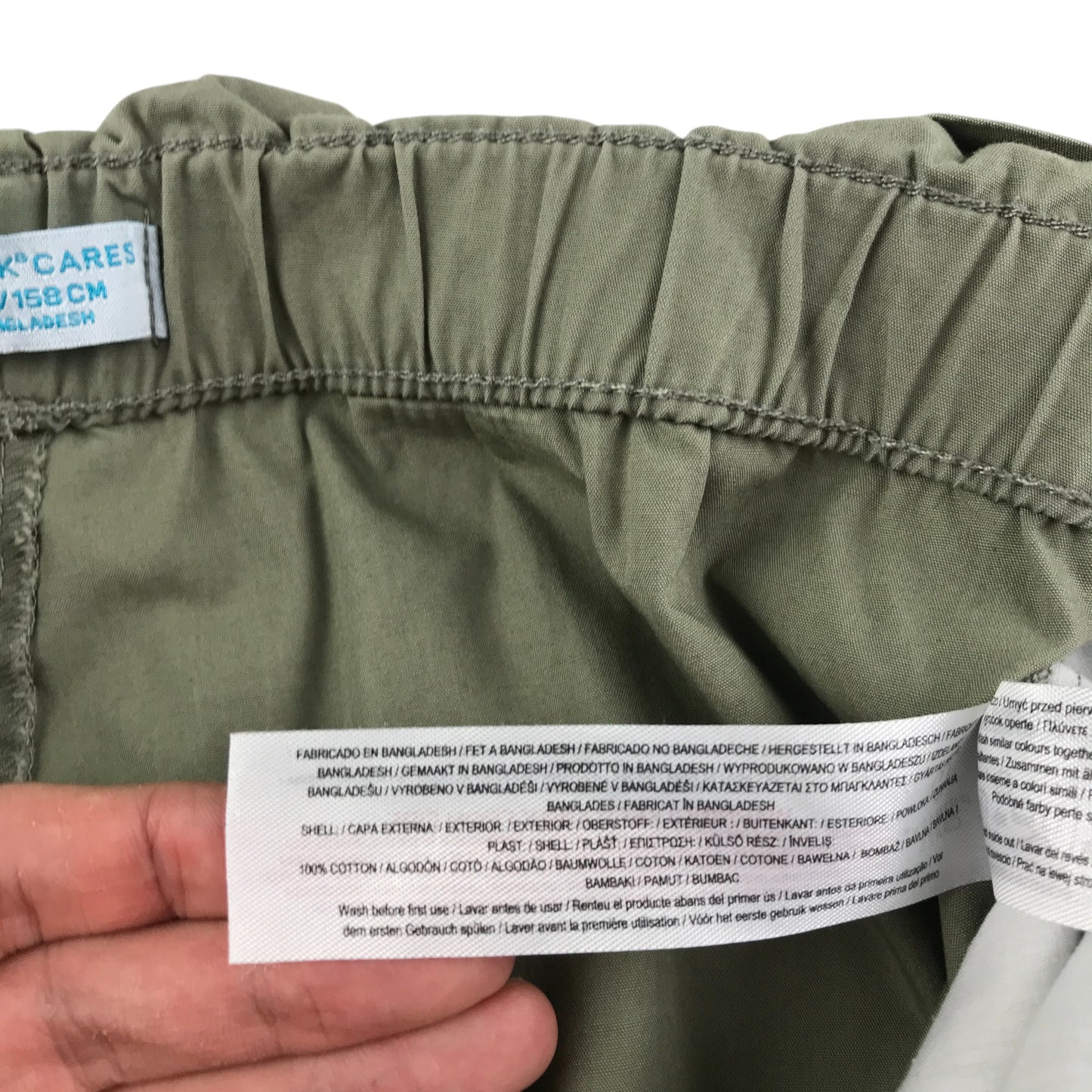 Primark jogger trouser 12-13 years khaki green dragon embroidery print cotton