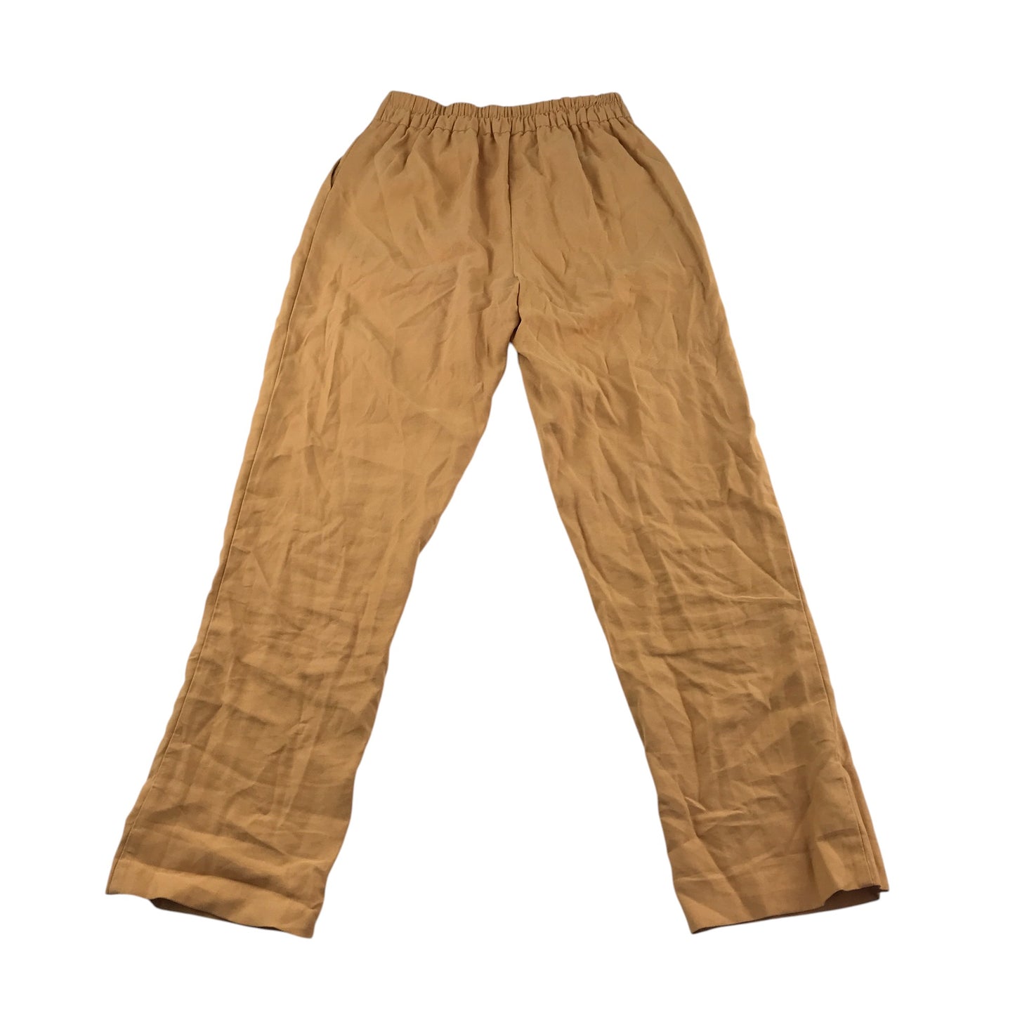 Primark trouser UK 6 womens tan pleated elasticated waist