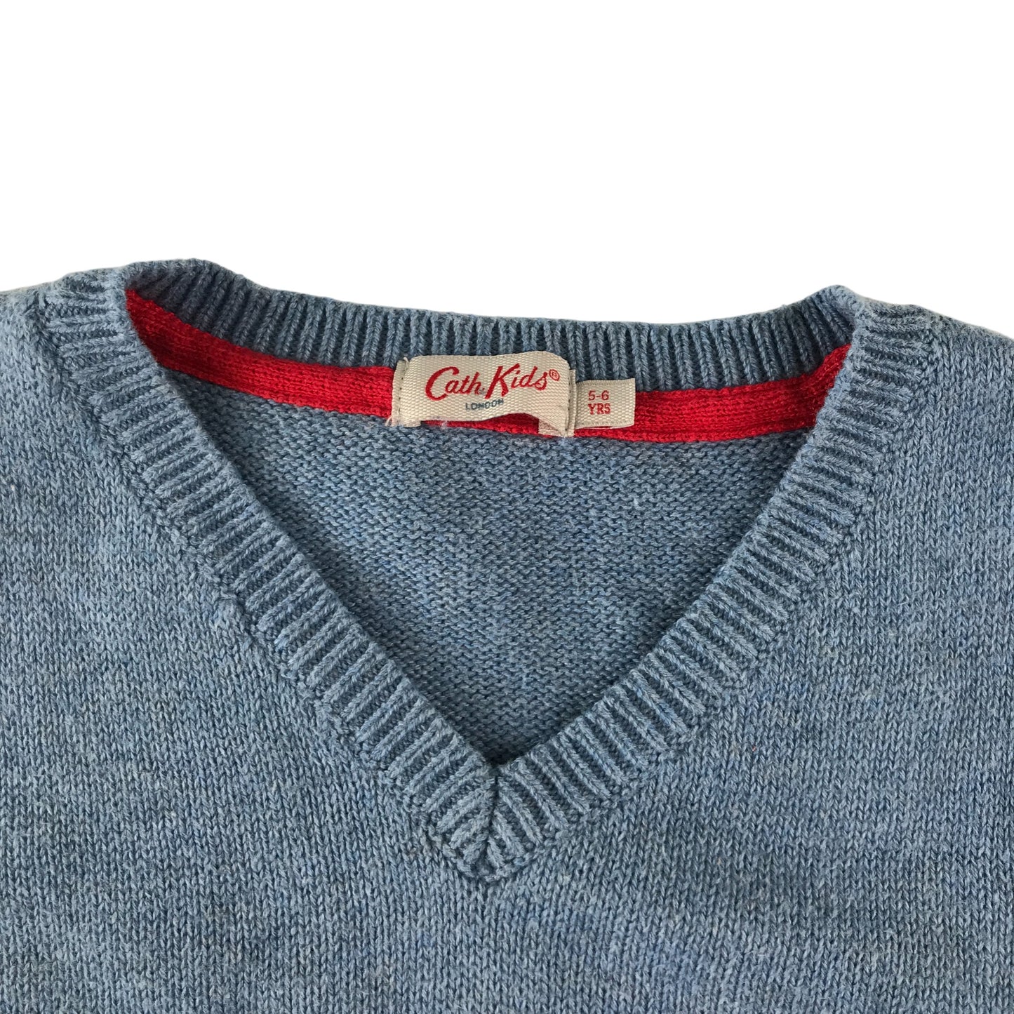 Cath Kidston vest 5-6 years blue knitted London bus cotton