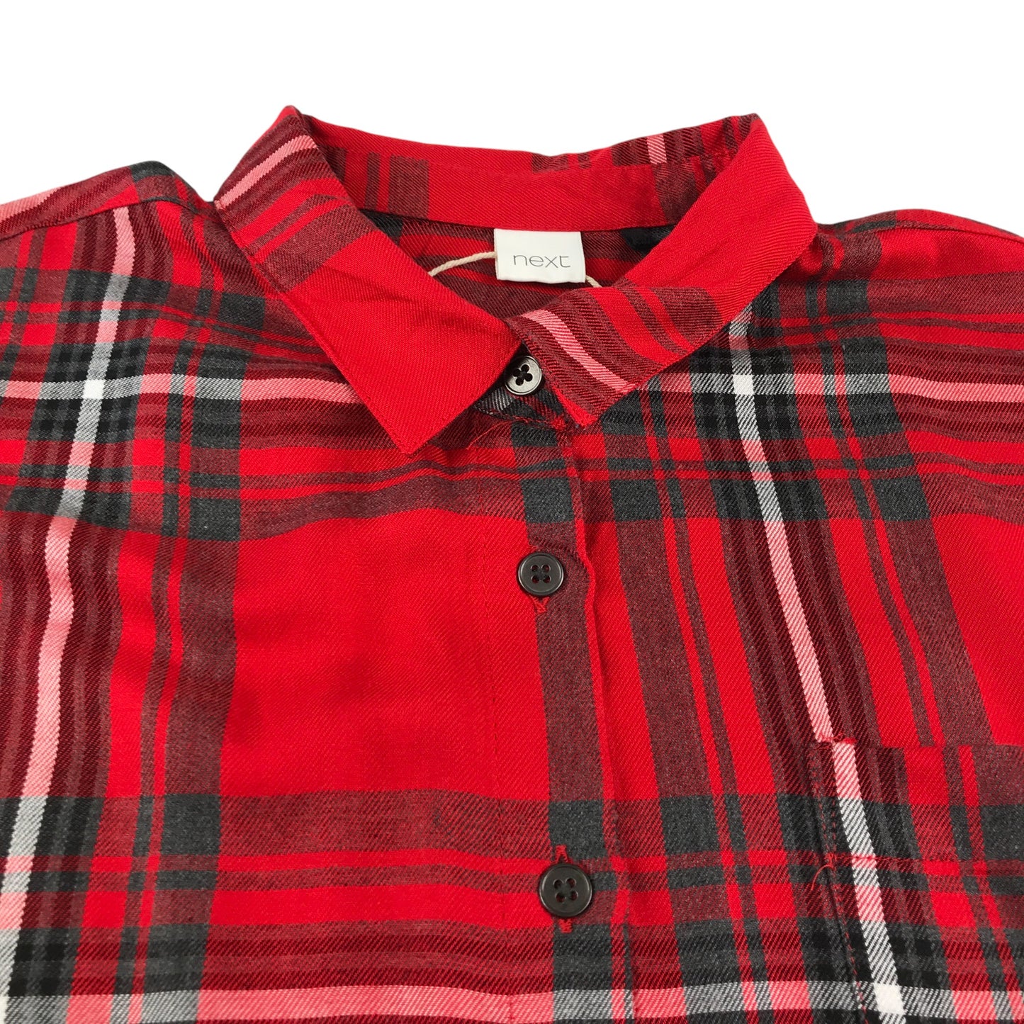 Next Shirt Dress Age 10 Red Multicolour Check Button Up