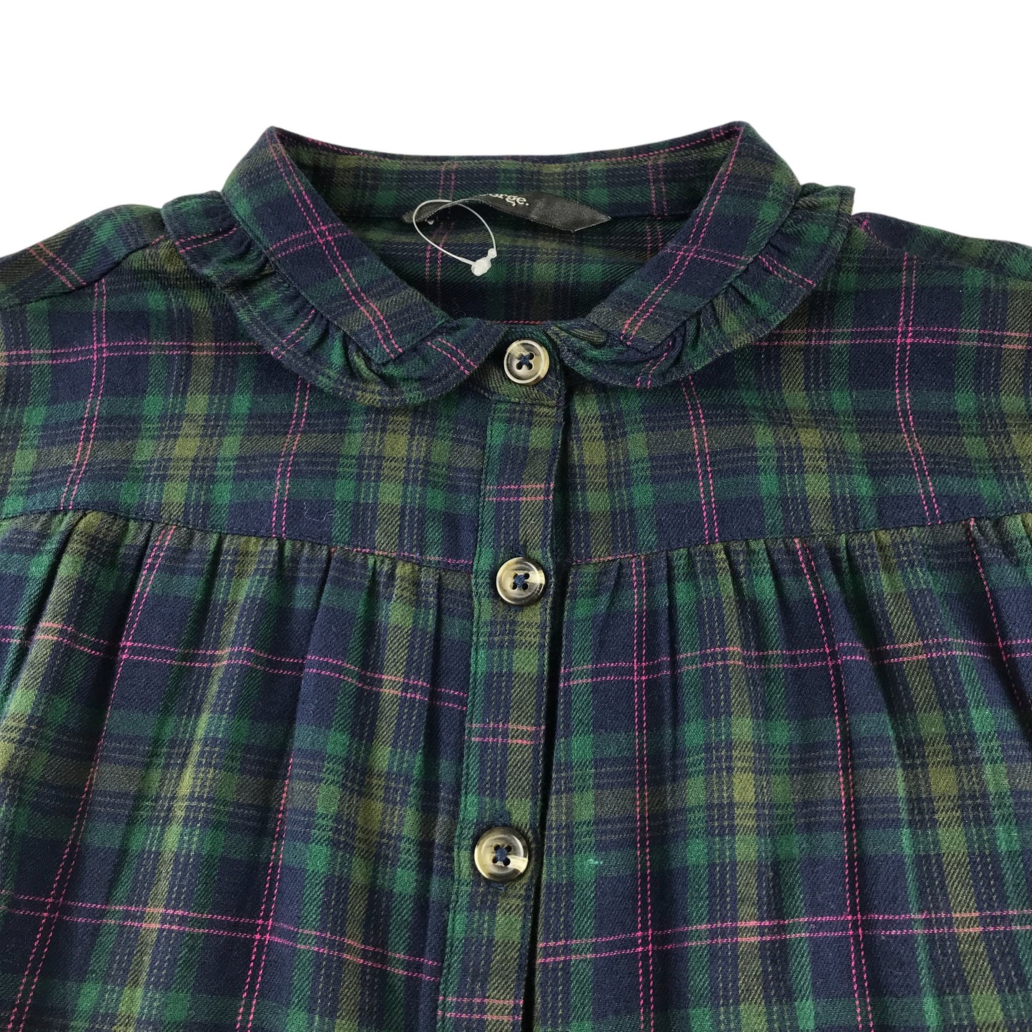 George Shirt 9-10 years green multicolour check long sleeve cotton