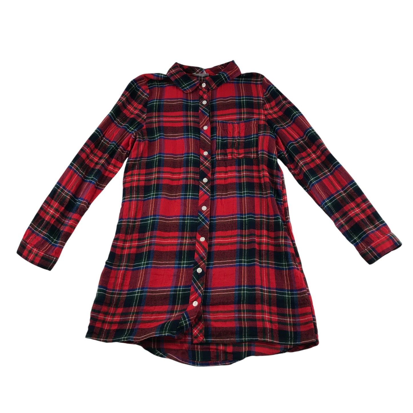 Matalan Shirt Dress Age 10 Red Multicolour Check Button Up
