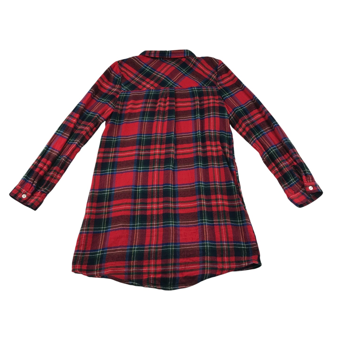 Matalan Shirt Dress Age 10 Red Multicolour Check Button Up