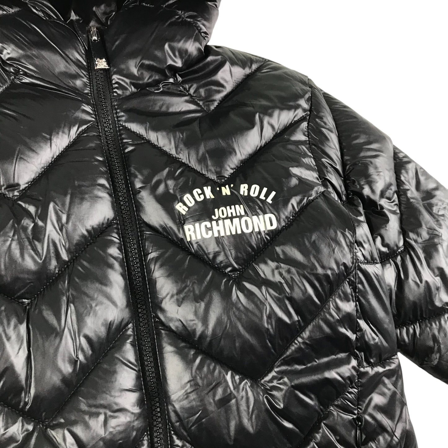 John Richmond jacket 7-8 years black glossy puffer parka