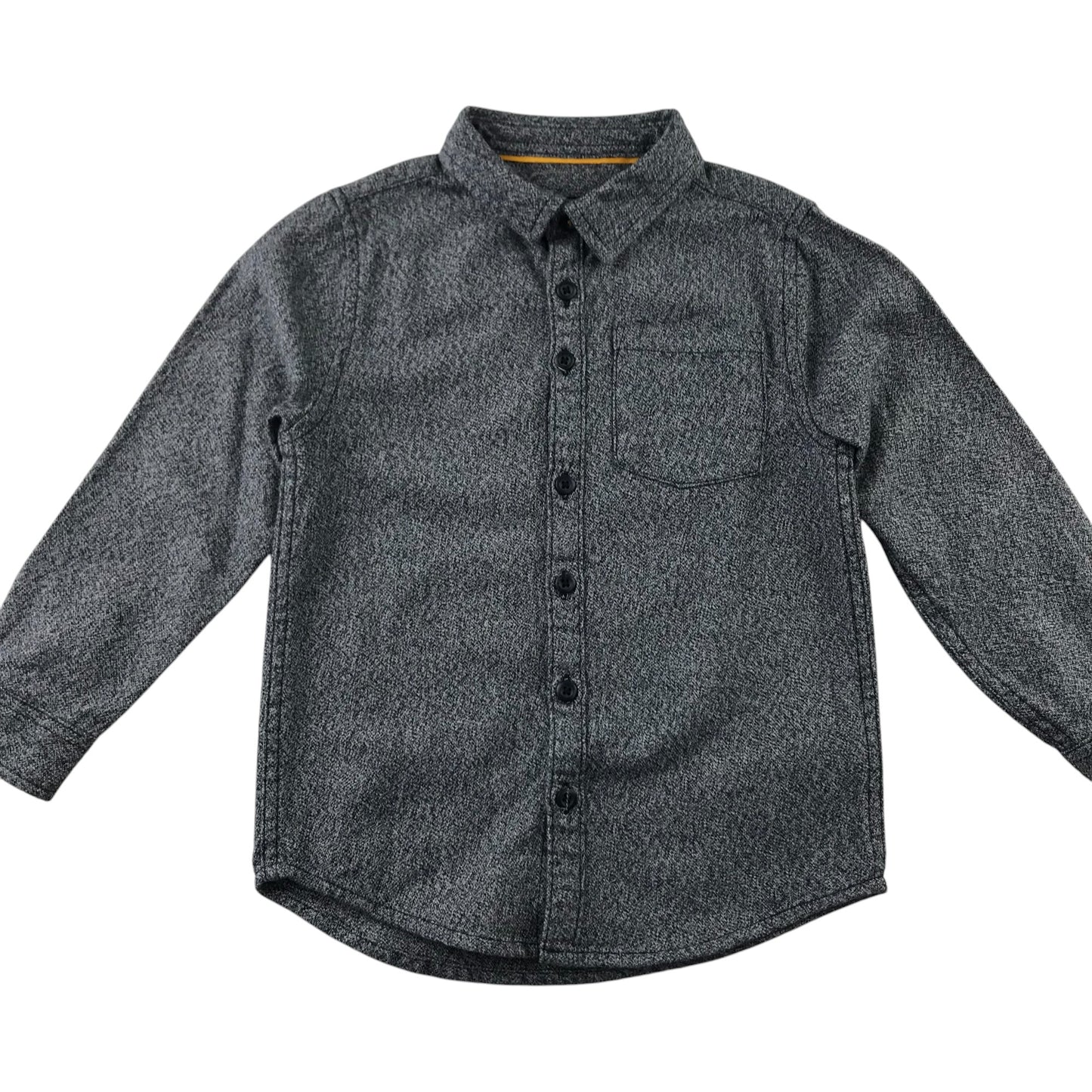 F&F Shirt 5-6 Years Grey Plain Button-Up Cotton
