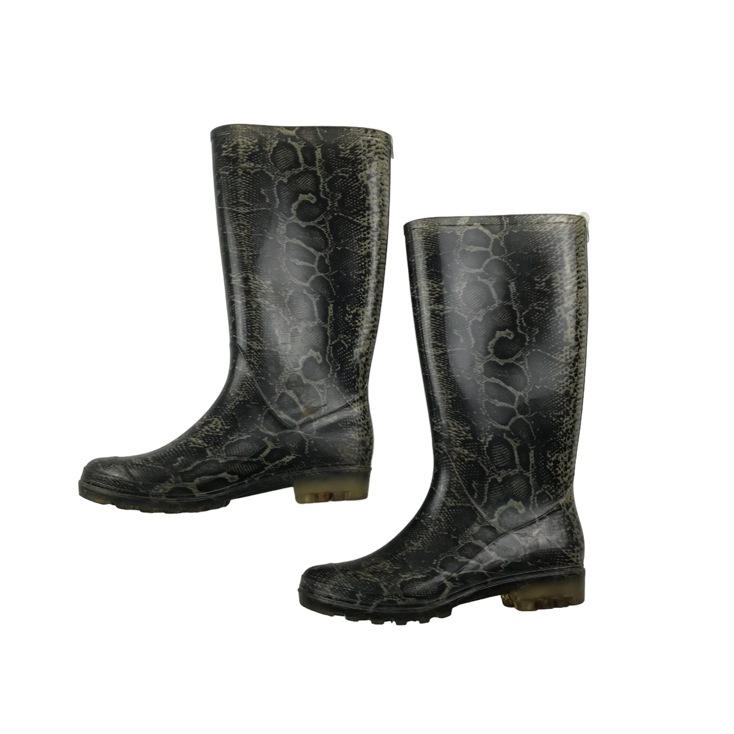 F&F Dark Grey Snake Skin Pattern Wellies Shoe Size 4
