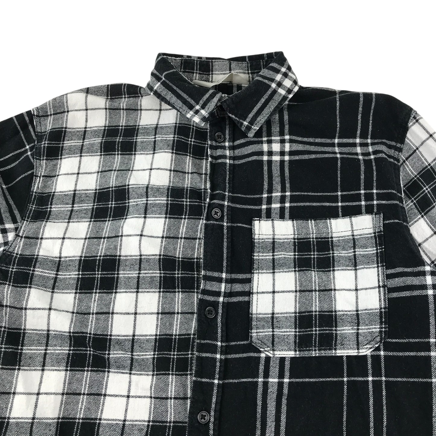 H&M shirt 12-13 years black and white checked pattern