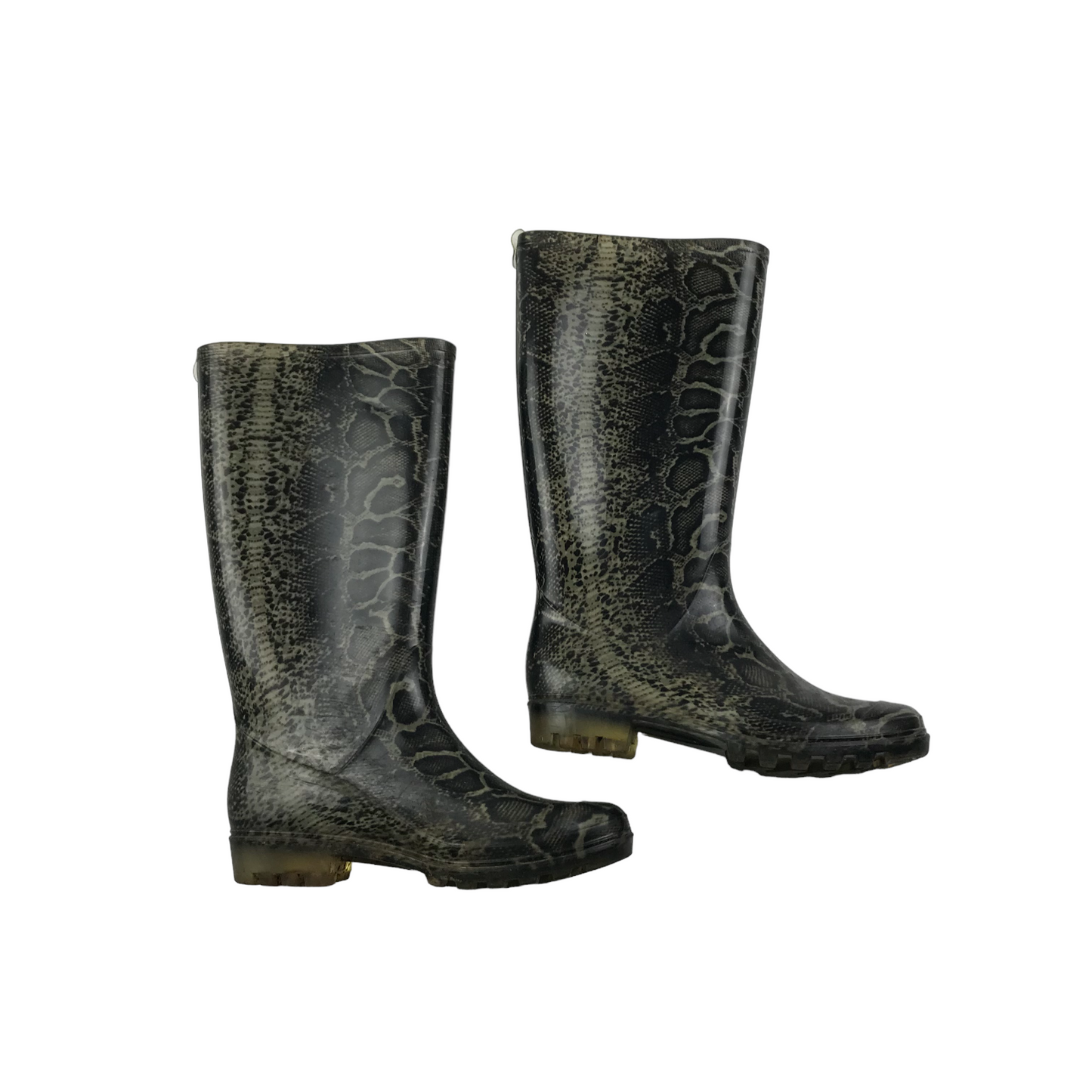 F&F Dark Grey Snake Skin Pattern Wellies Shoe Size 4