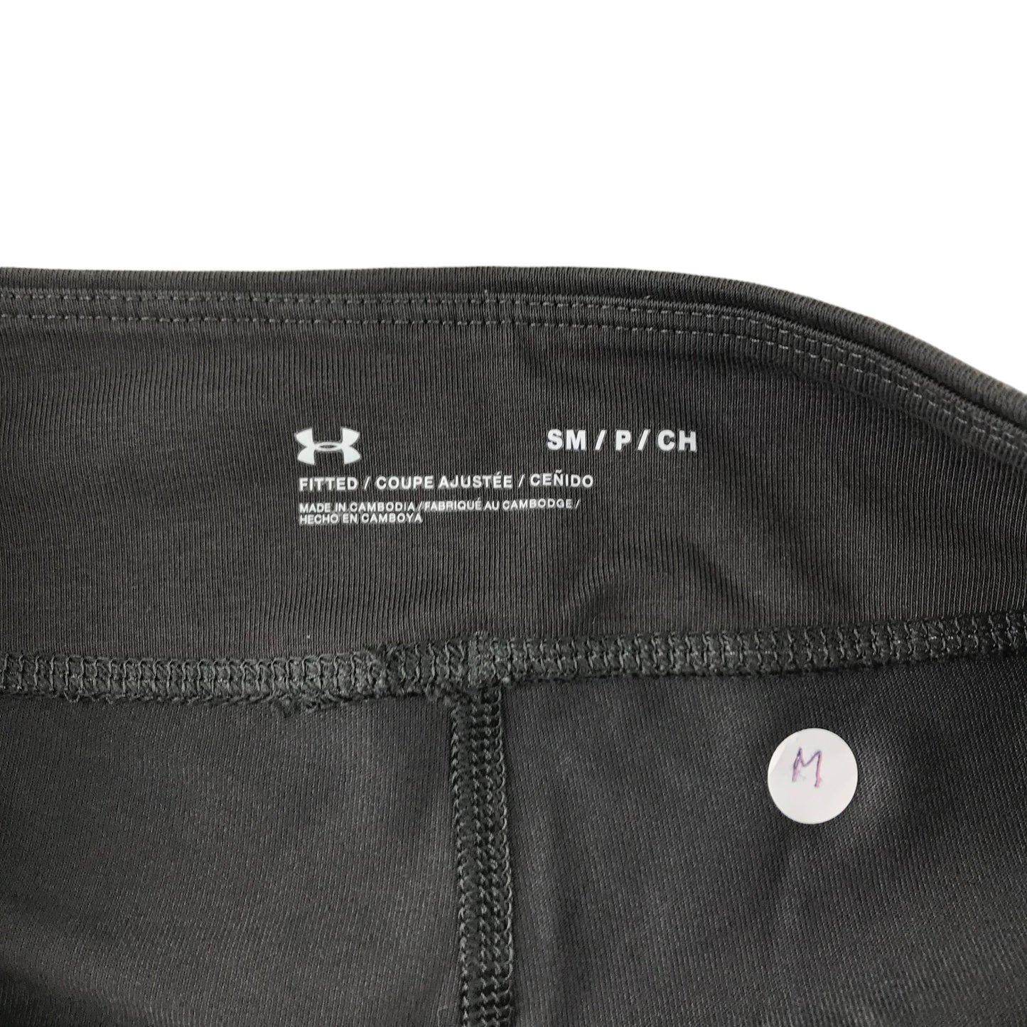Under Armour Sport Leggings Women Size S Charcoal with Large Logo on the side