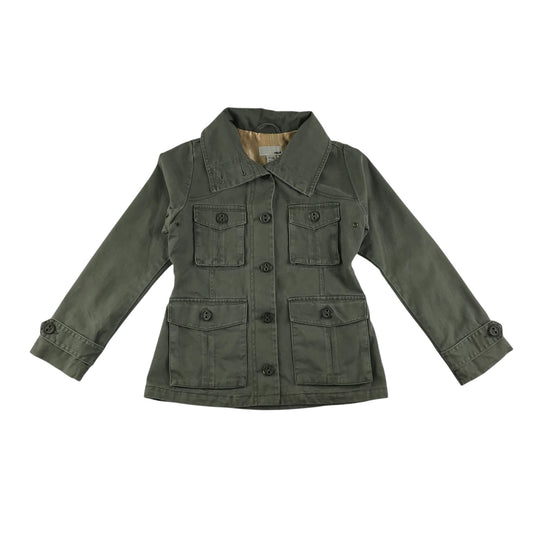 H&M jacket 7-8 years khaki green cotton canvas