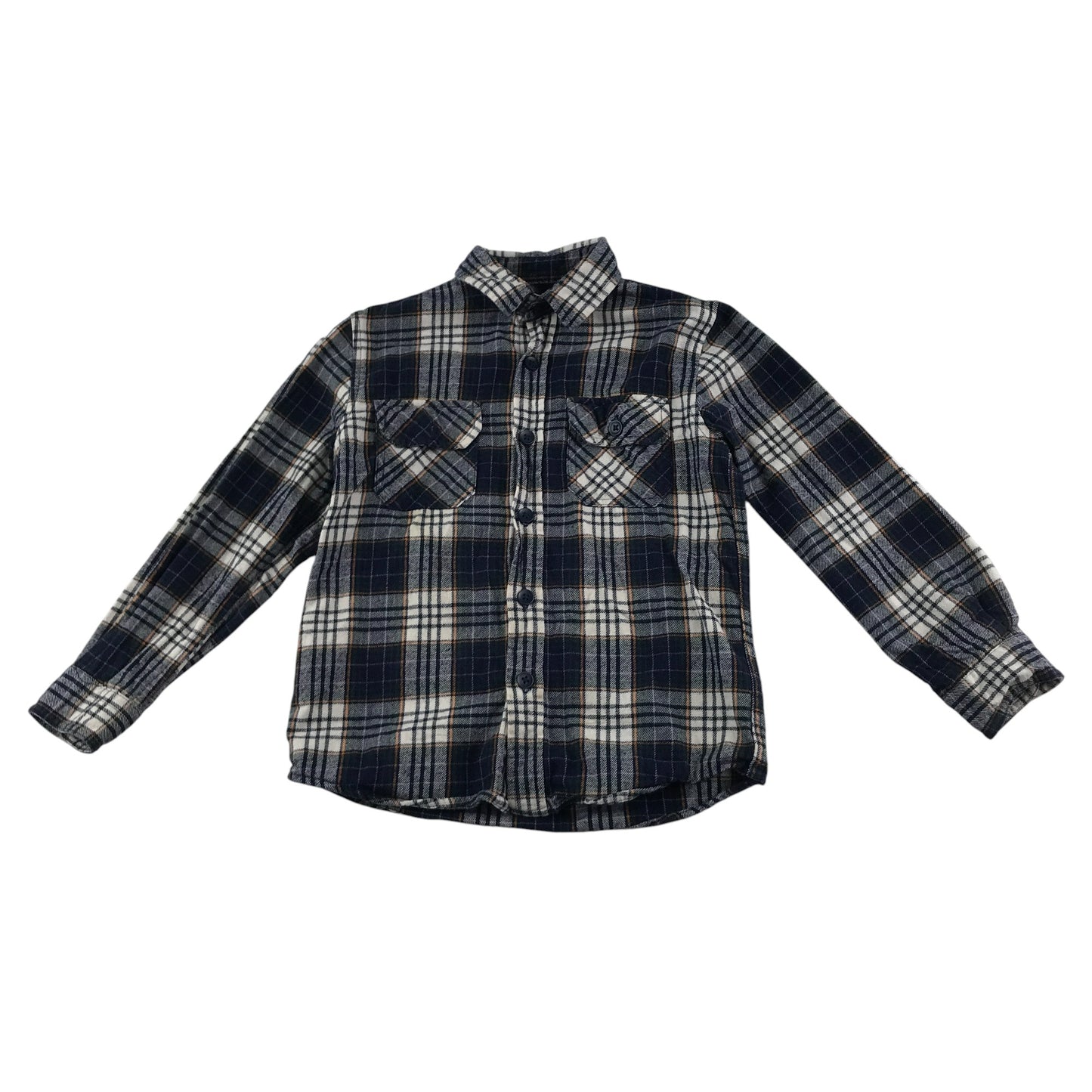Primark shirt 4-5 years navy and grey checked patterns with buttons