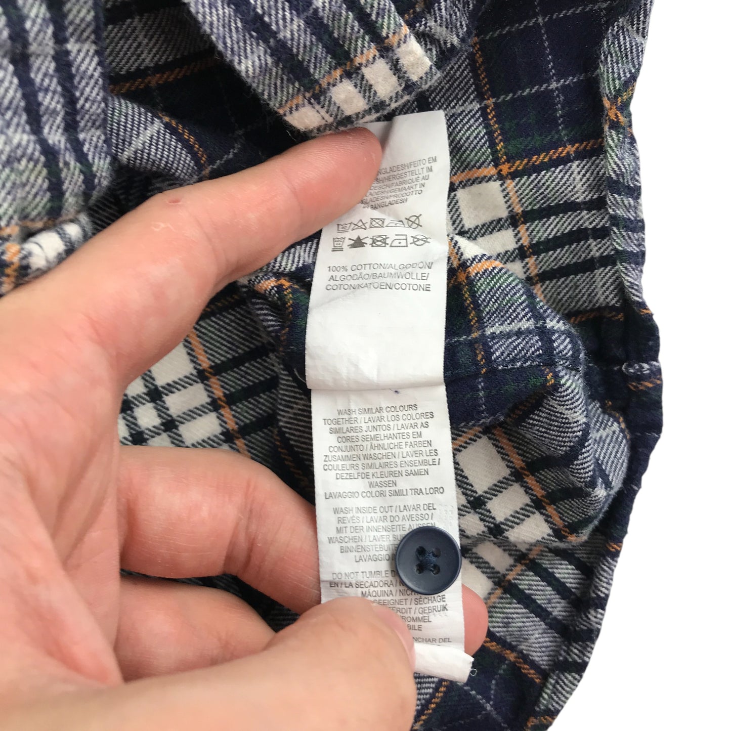 Primark shirt 4-5 years navy and grey checked patterns with buttons