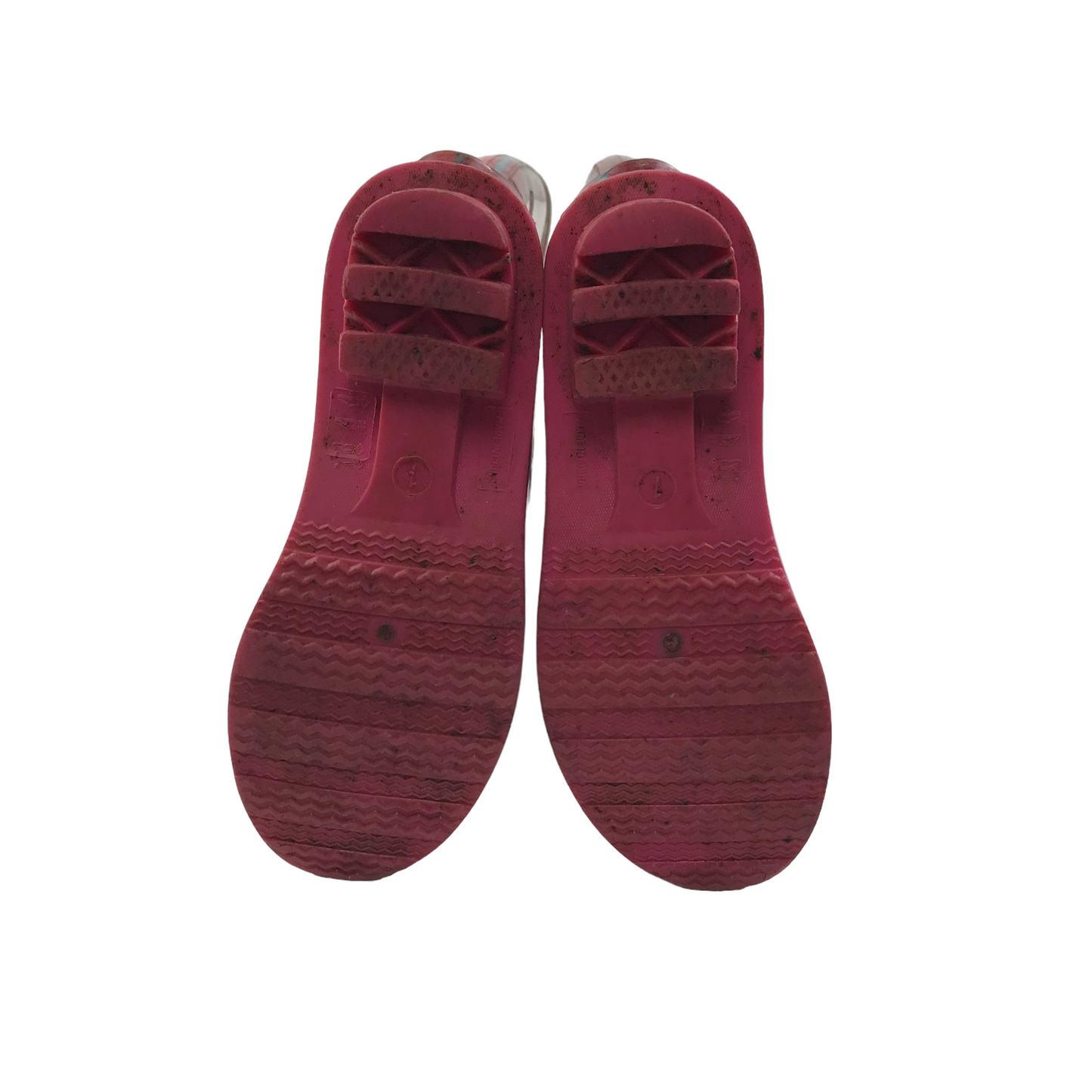 Pink Checked Calf Height Wellies Shoe Size 1