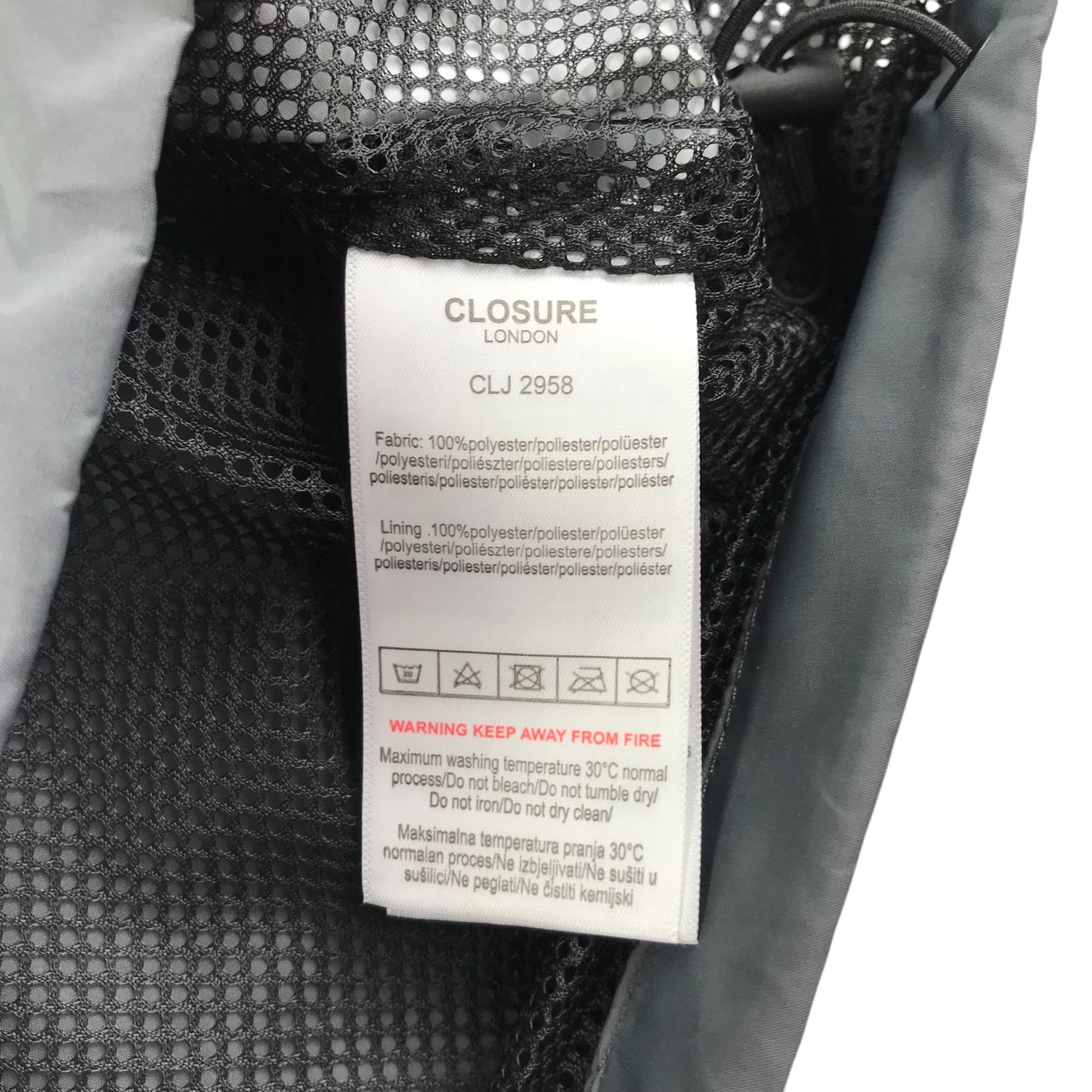 Closure jacket 8-9 years grey and black panelled windbreaker