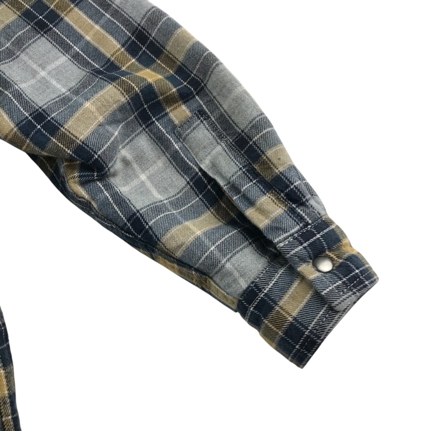 Next shirt 5-6 years grey with yellow checked pattern fluffy inside