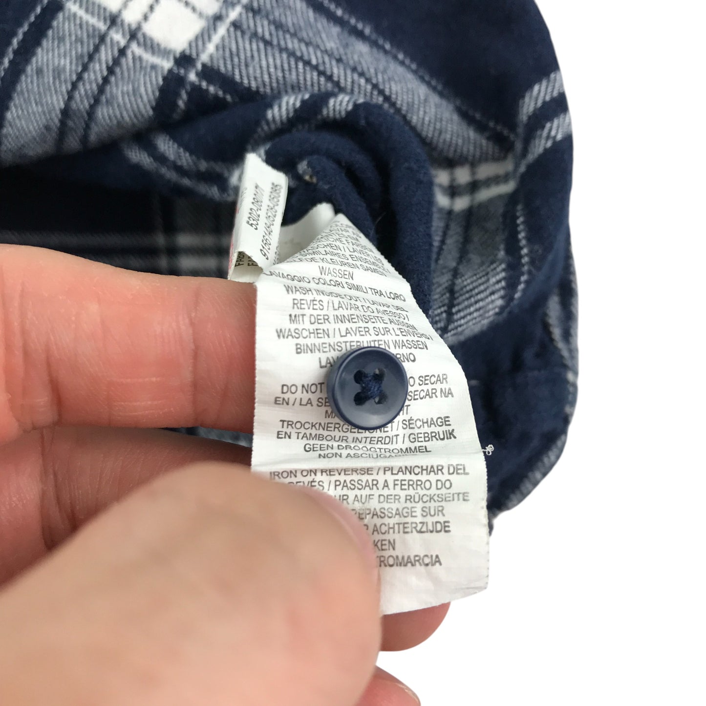 Primark shirt 5-6 years navy with white checked pattern cotton
