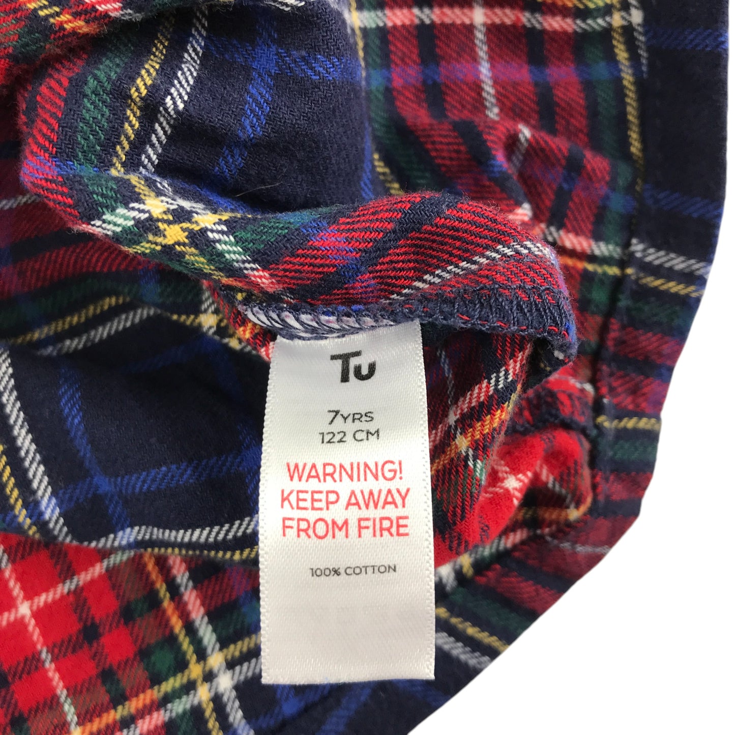 Tu shirt 6-7 years red and navy checked pattern cotton