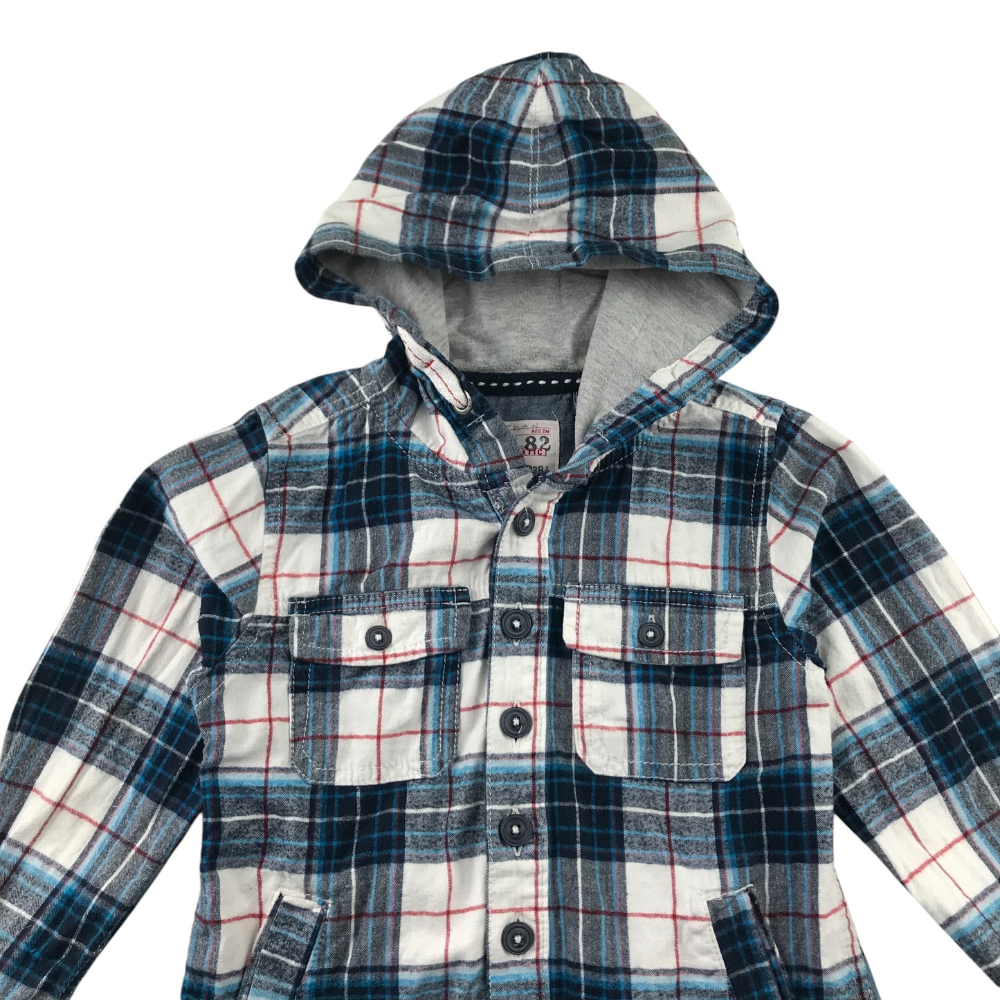 Next Shirt 4-5 Years White Checked Button-Up Cotton