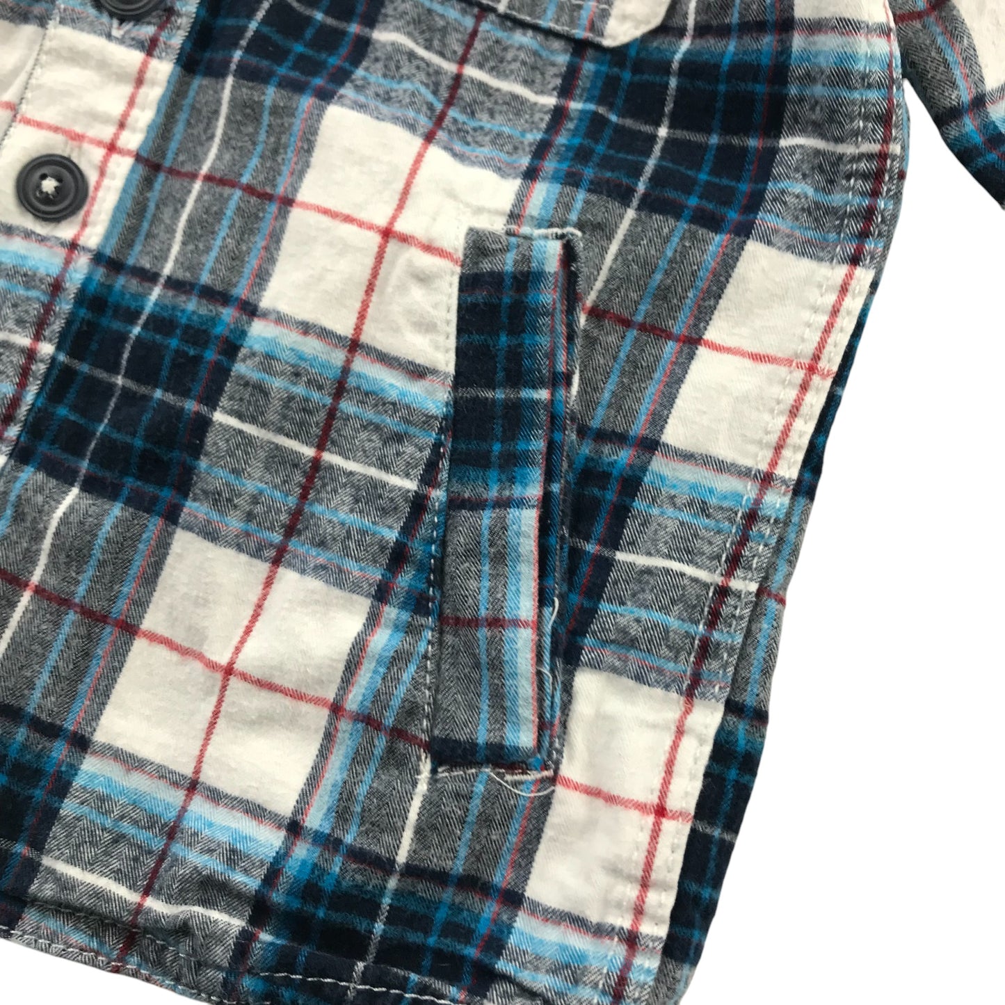 Next Shirt 4-5 Years White Checked Button-Up Cotton
