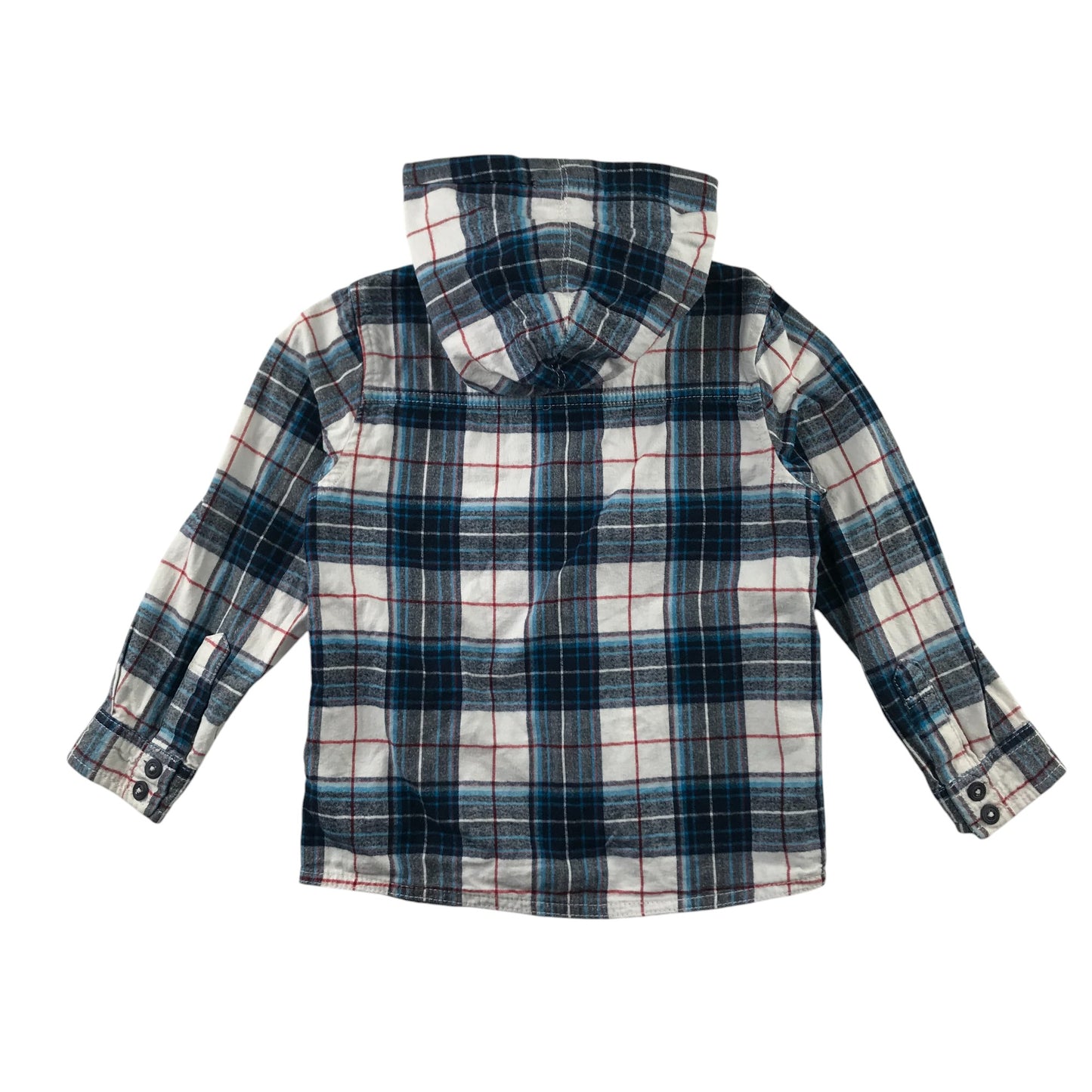 Next Shirt 4-5 Years White Checked Button-Up Cotton