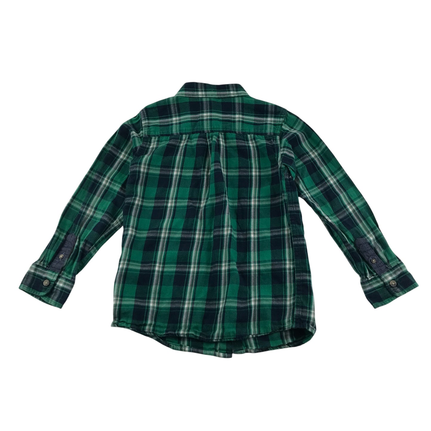 Primark shirt 6-7 years green with navy checked pattern cotton