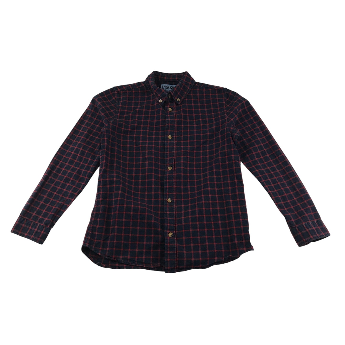 F&F shirt 8-9 years navy and red checked pattern cotton