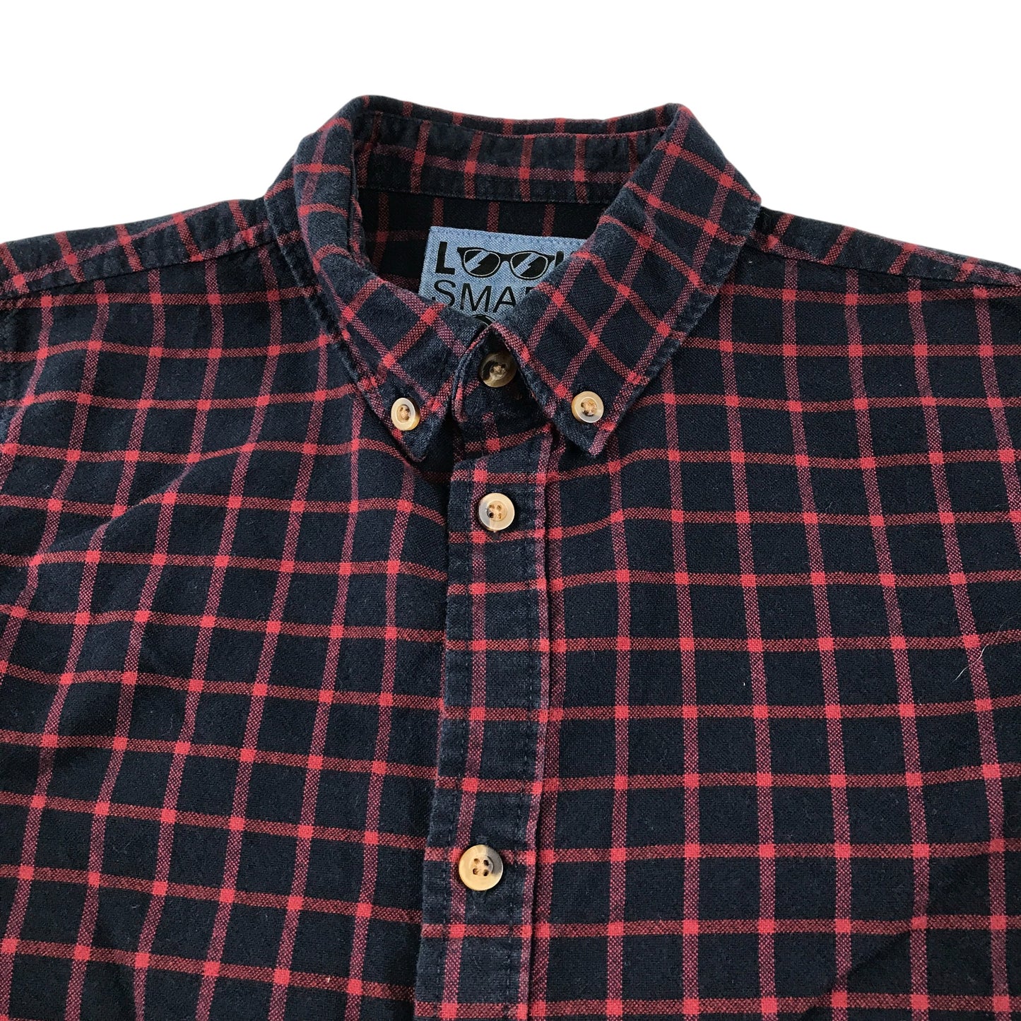 F&F shirt 8-9 years navy and red checked pattern cotton